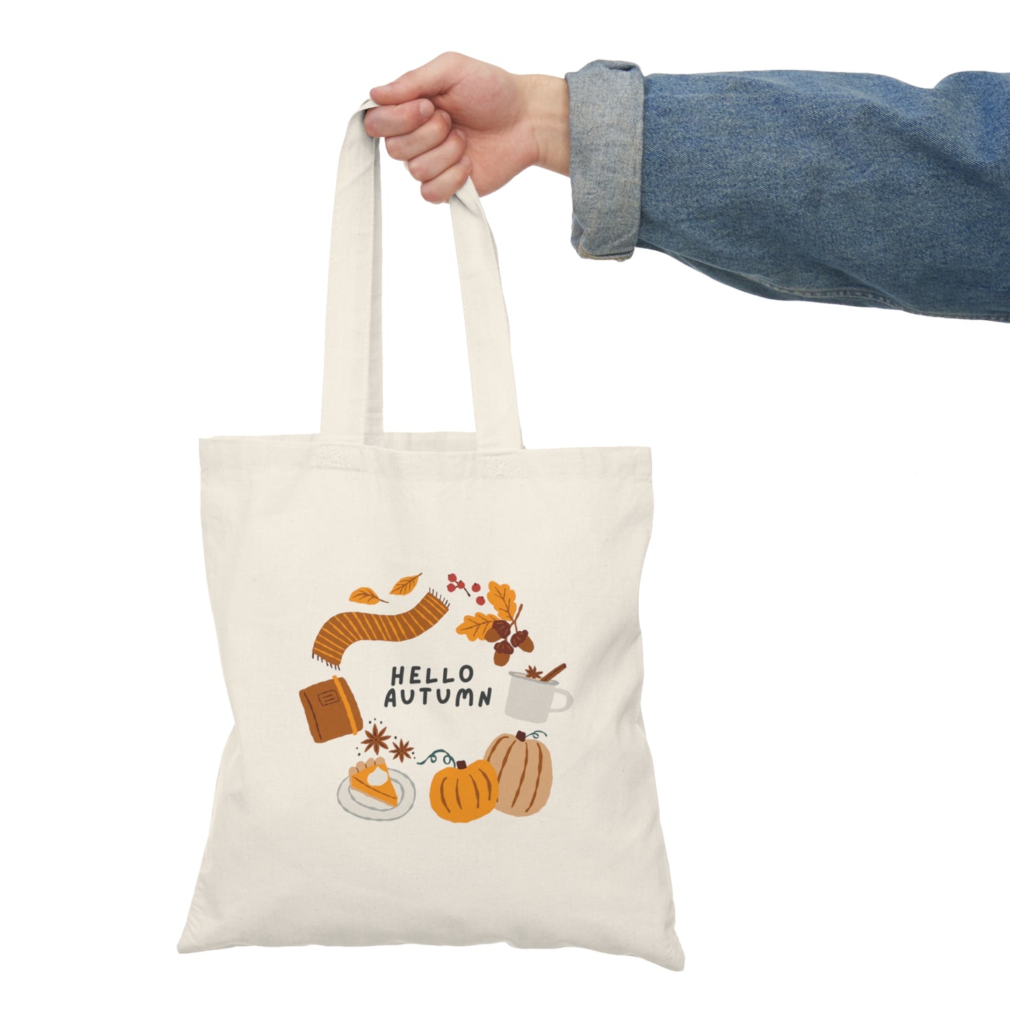 Hello Autumn Natural Tote Bag