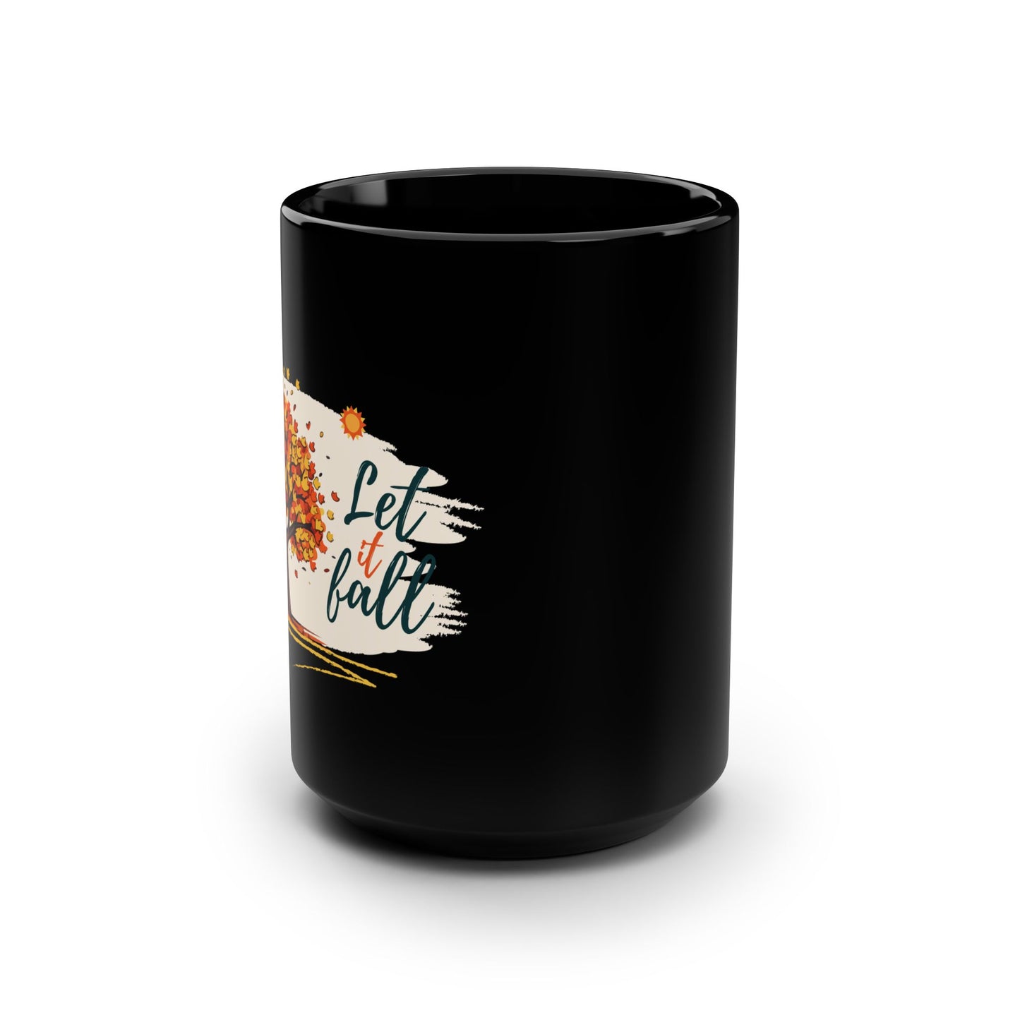 Let It Fall Black Mug, 15oz