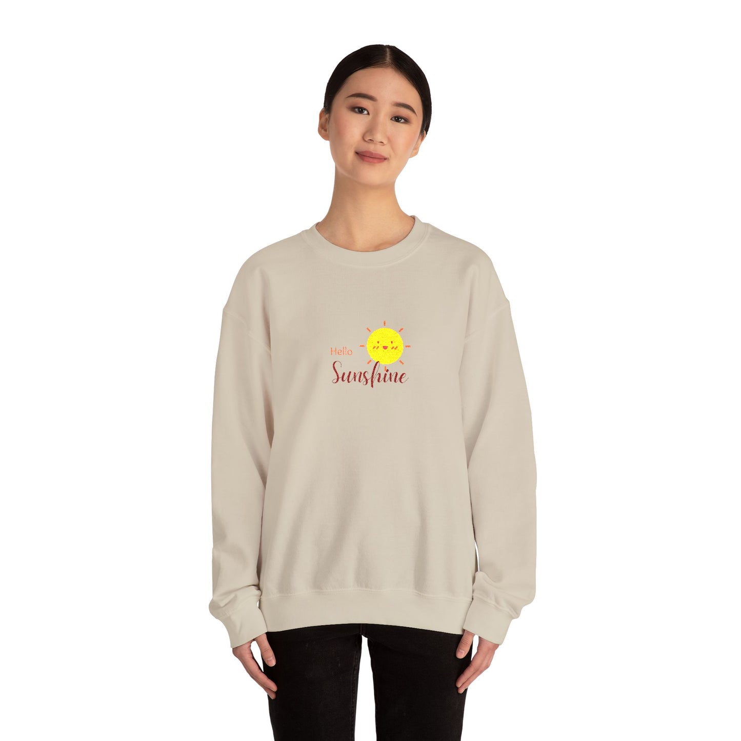Hello Sunshine Unisex Heavy Blend™ Crewneck Sweatshirt (Embroidery Decoration)
