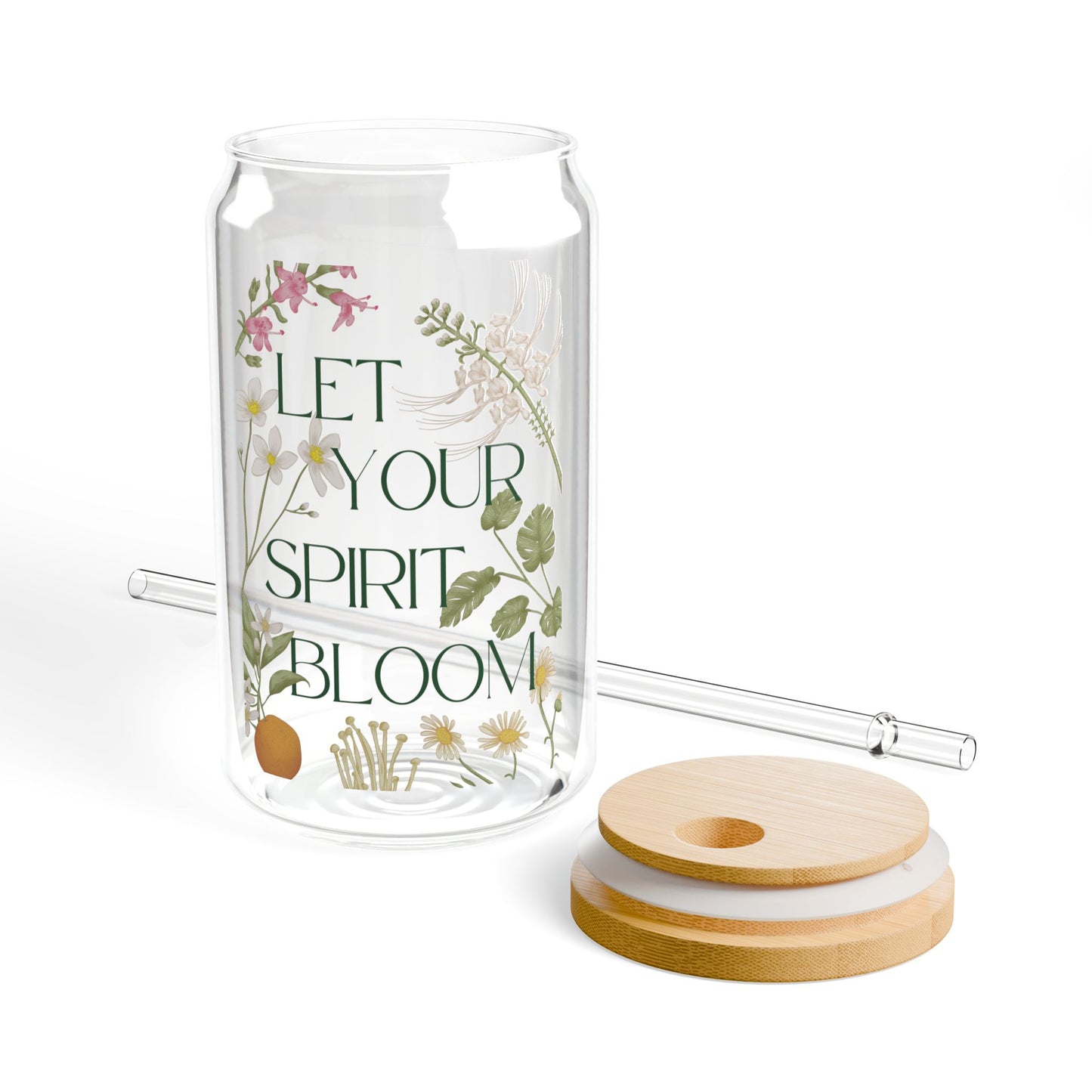 Let Your Spirit Bloom Sipper Glass, 16oz