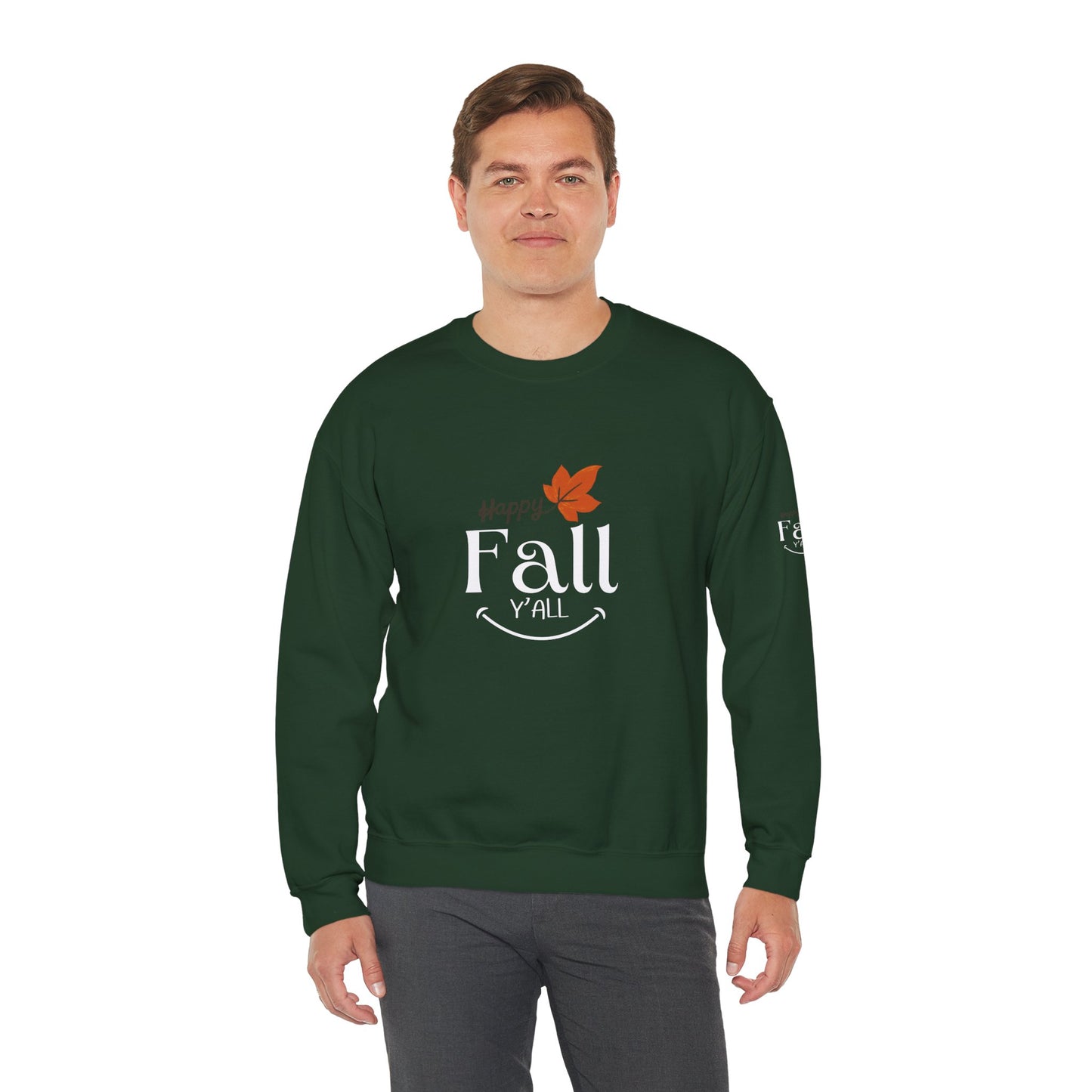 Happy Fall Y'all Unisex Heavy Blend™ Crewneck Sweatshirt