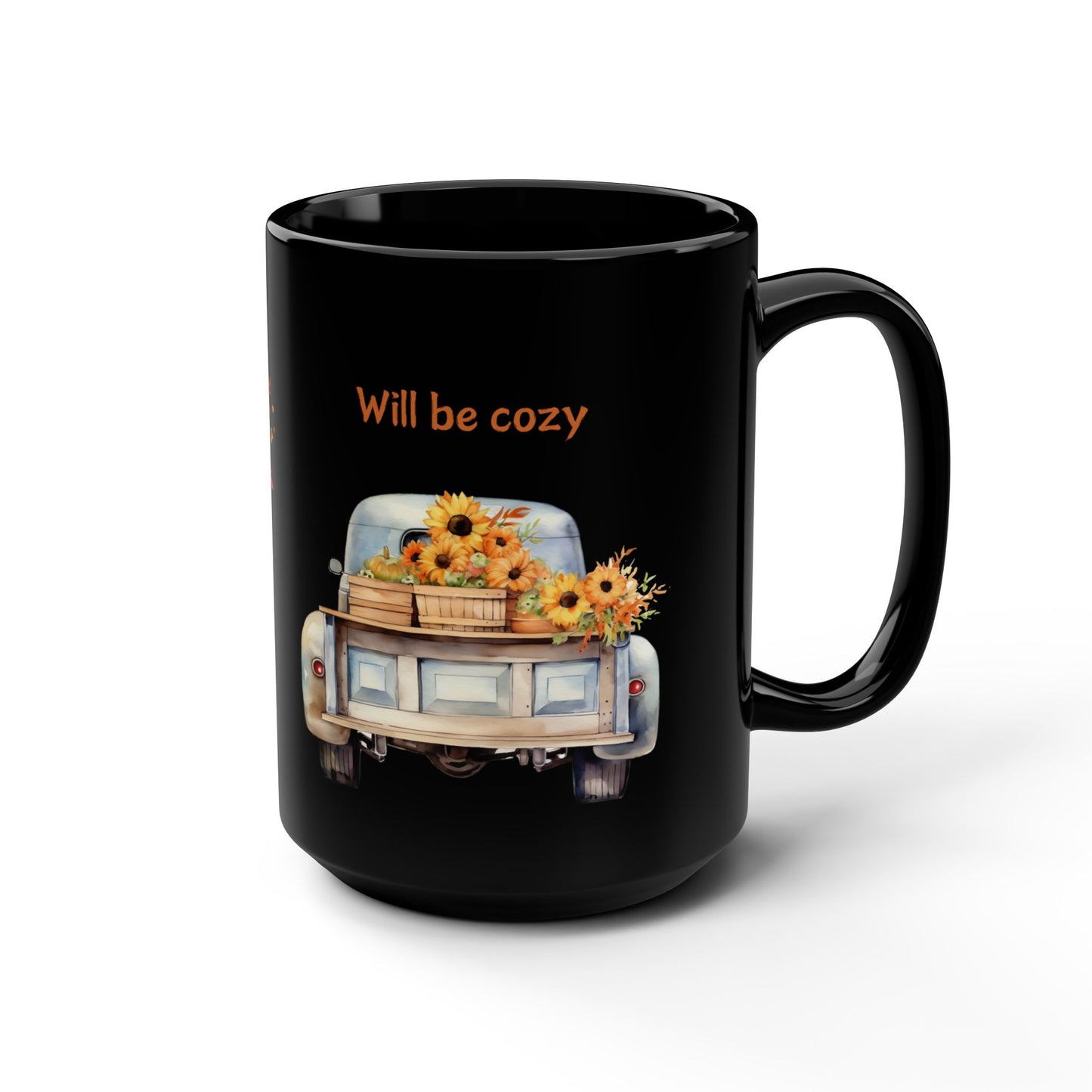 Hello Autumn Black Mug, 15oz