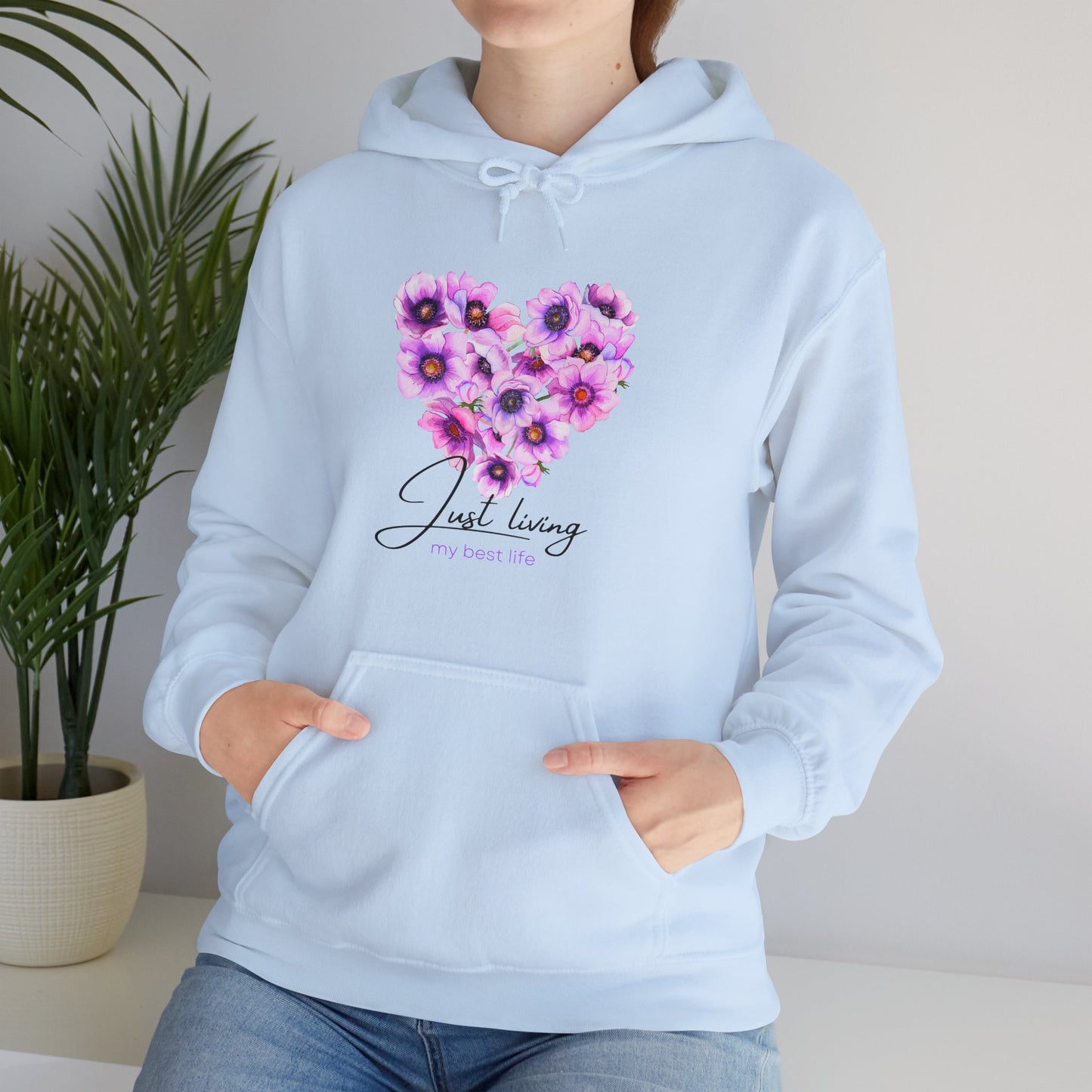 Just Living My Best Life Heavy Women's Blend™ Hooded Sweatshirt