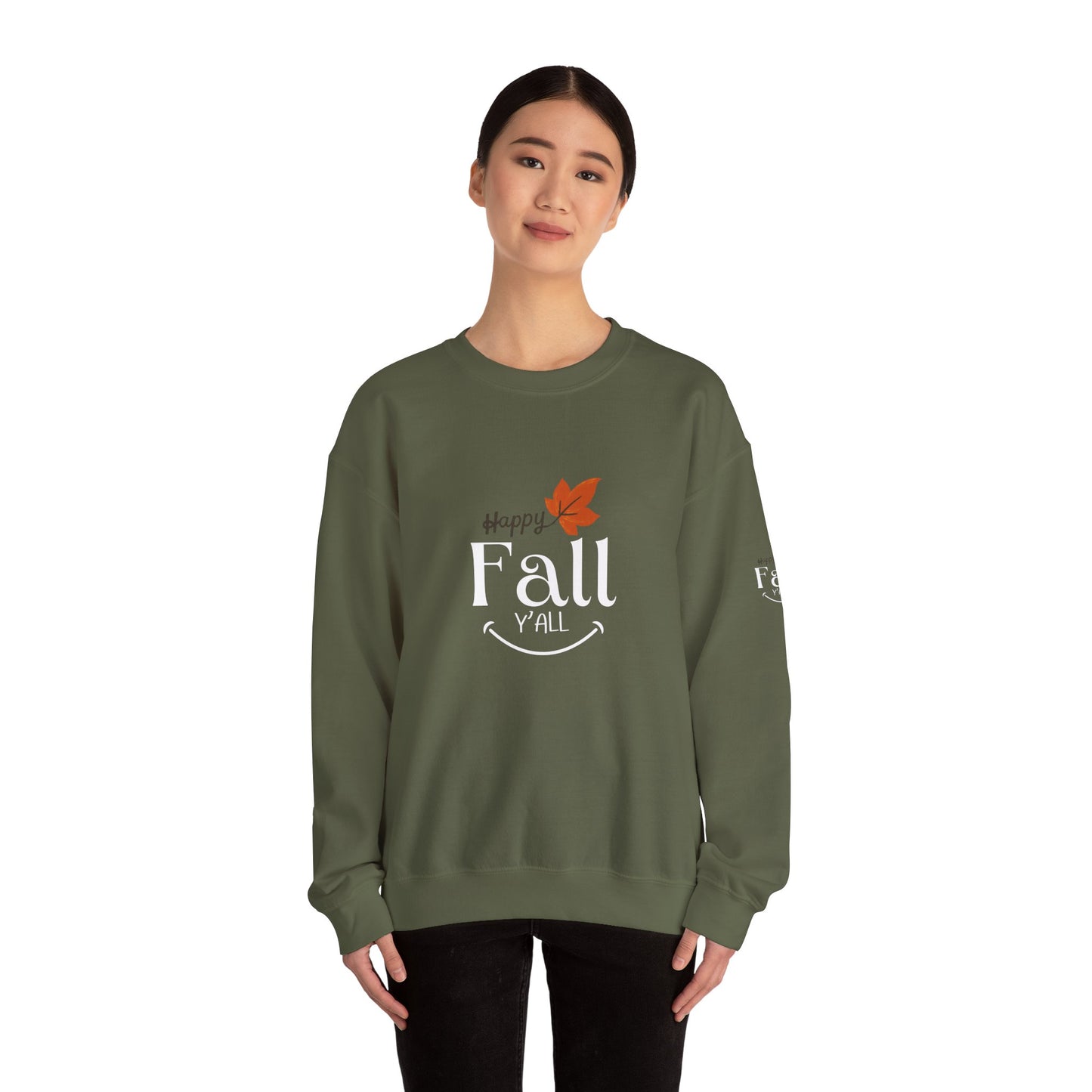 Happy Fall Y'all Unisex Heavy Blend™ Crewneck Sweatshirt