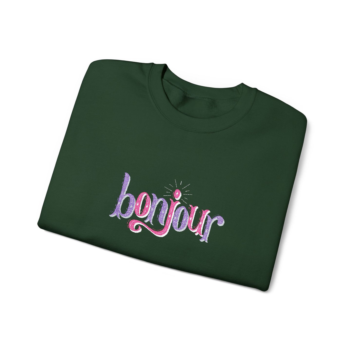 Bonjour Unisex Heavy Blend™ Crewneck Sweatshirt (Embroidery Decoration)