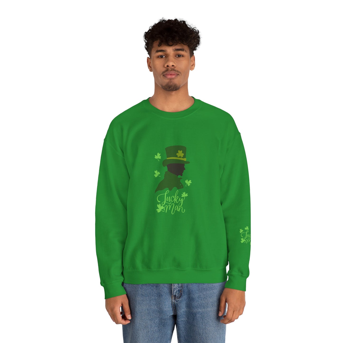 Lucky Man Men's Heavy Blend™ Crewneck Sweatshirt