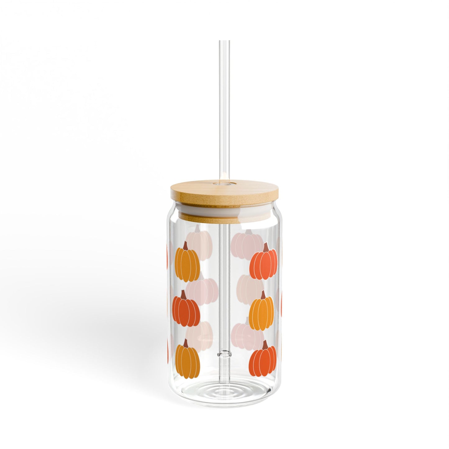 Autumn Pumpkins Sipper Glass, 16oz