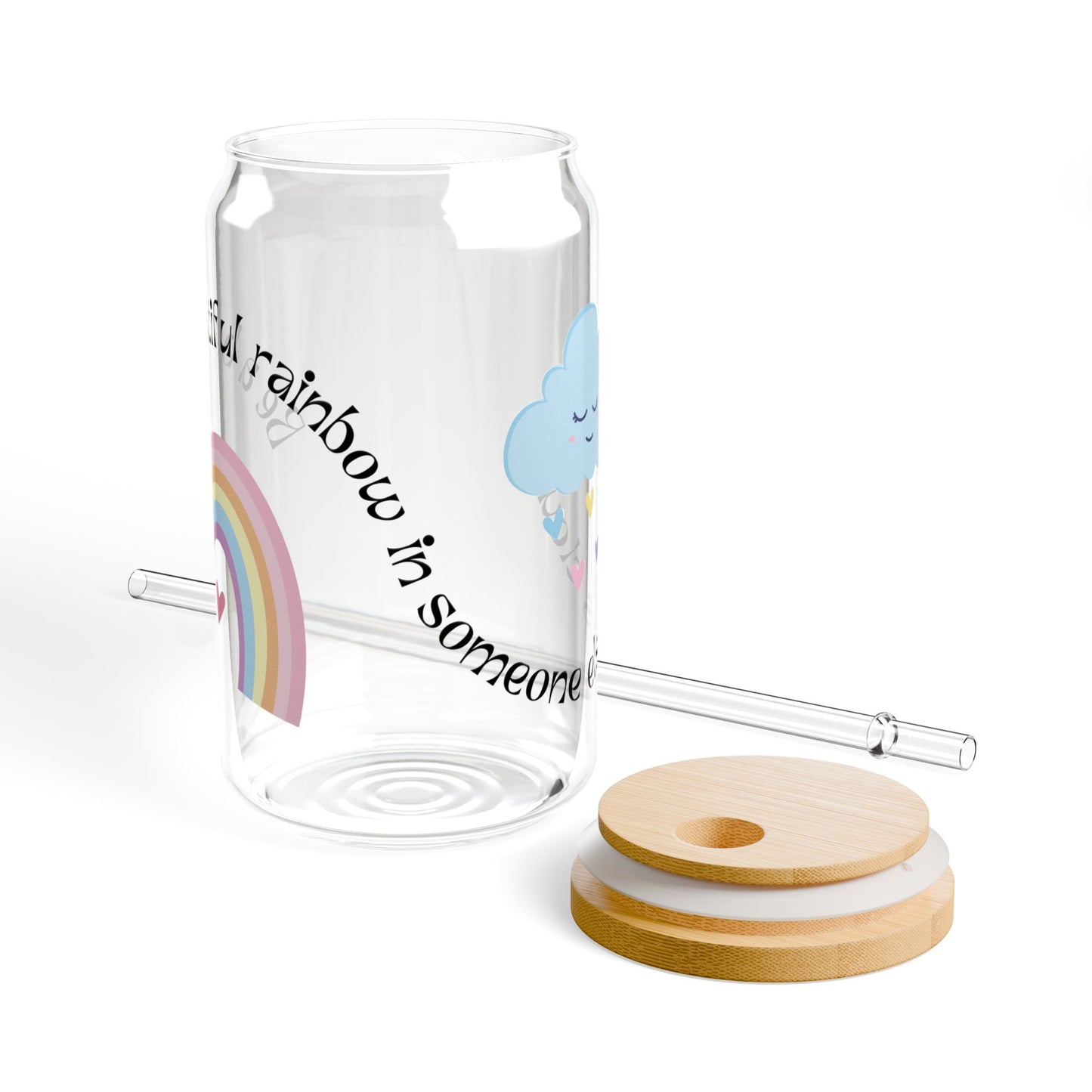 Rainbow Sipper Glass, 16oz