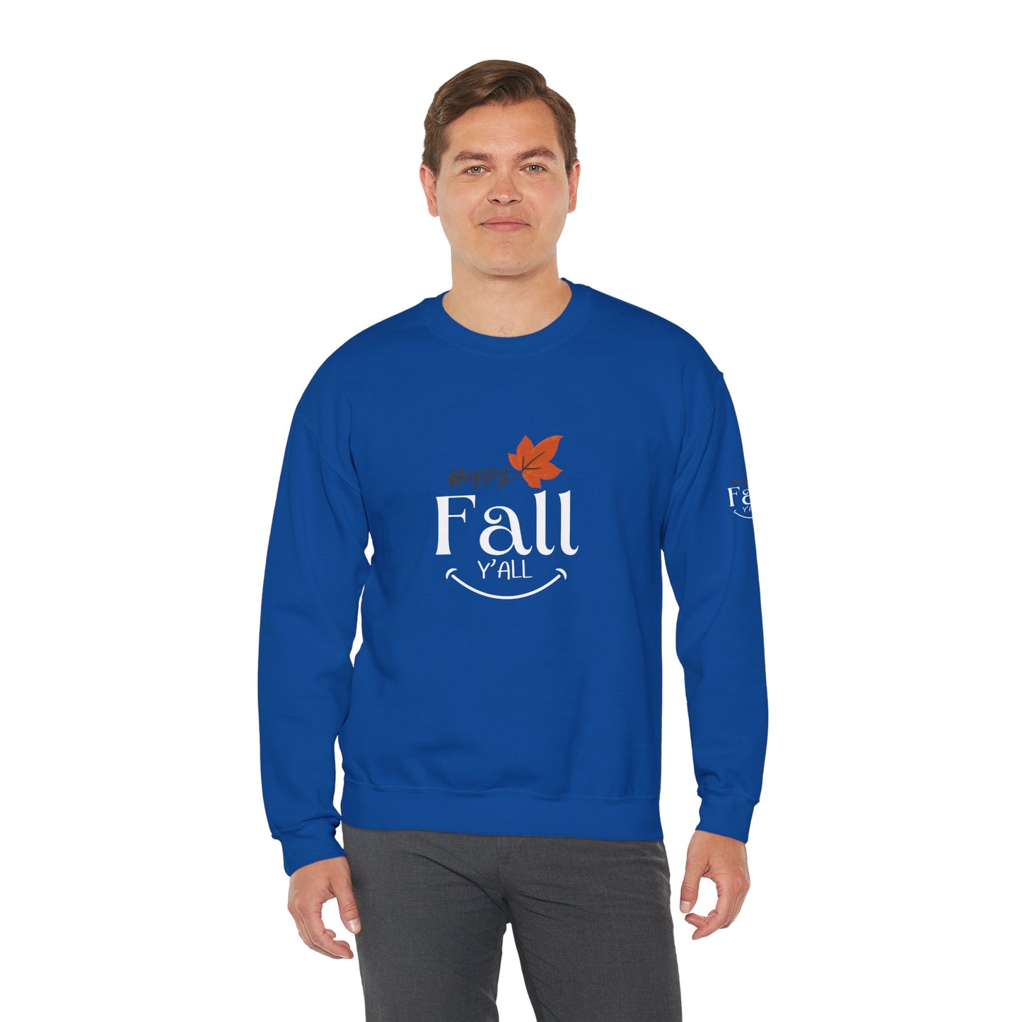 Happy Fall Y'all Unisex Heavy Blend™ Crewneck Sweatshirt