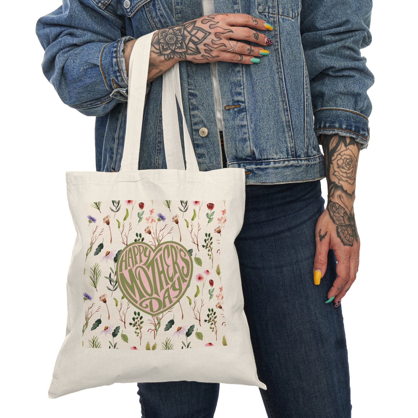 Floral Mother's Day Natural Tote Bag