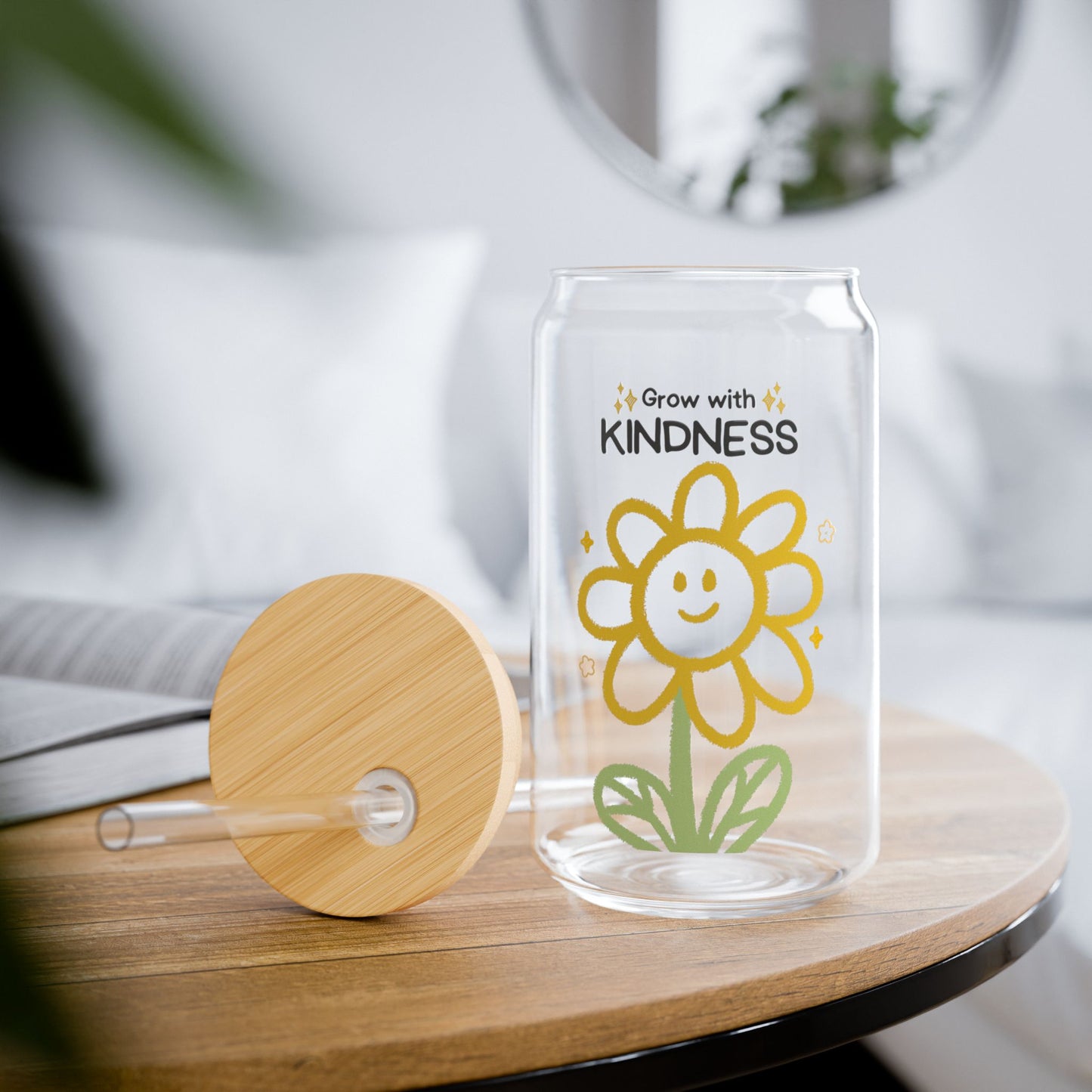 Grow With Kindness Sipper Glass, 16oz