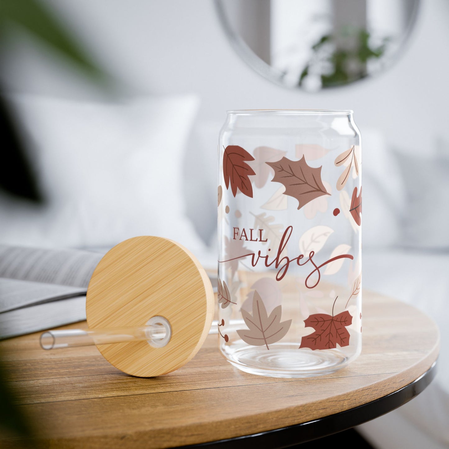 Fall Vibes Sipper Glass, 16oz