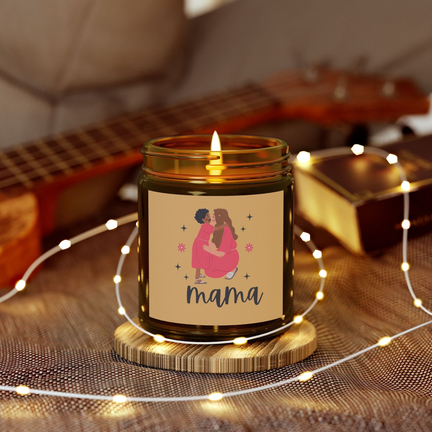 Mama Beachwood Scented Candles, Coconut Apricot Wax (9oz)