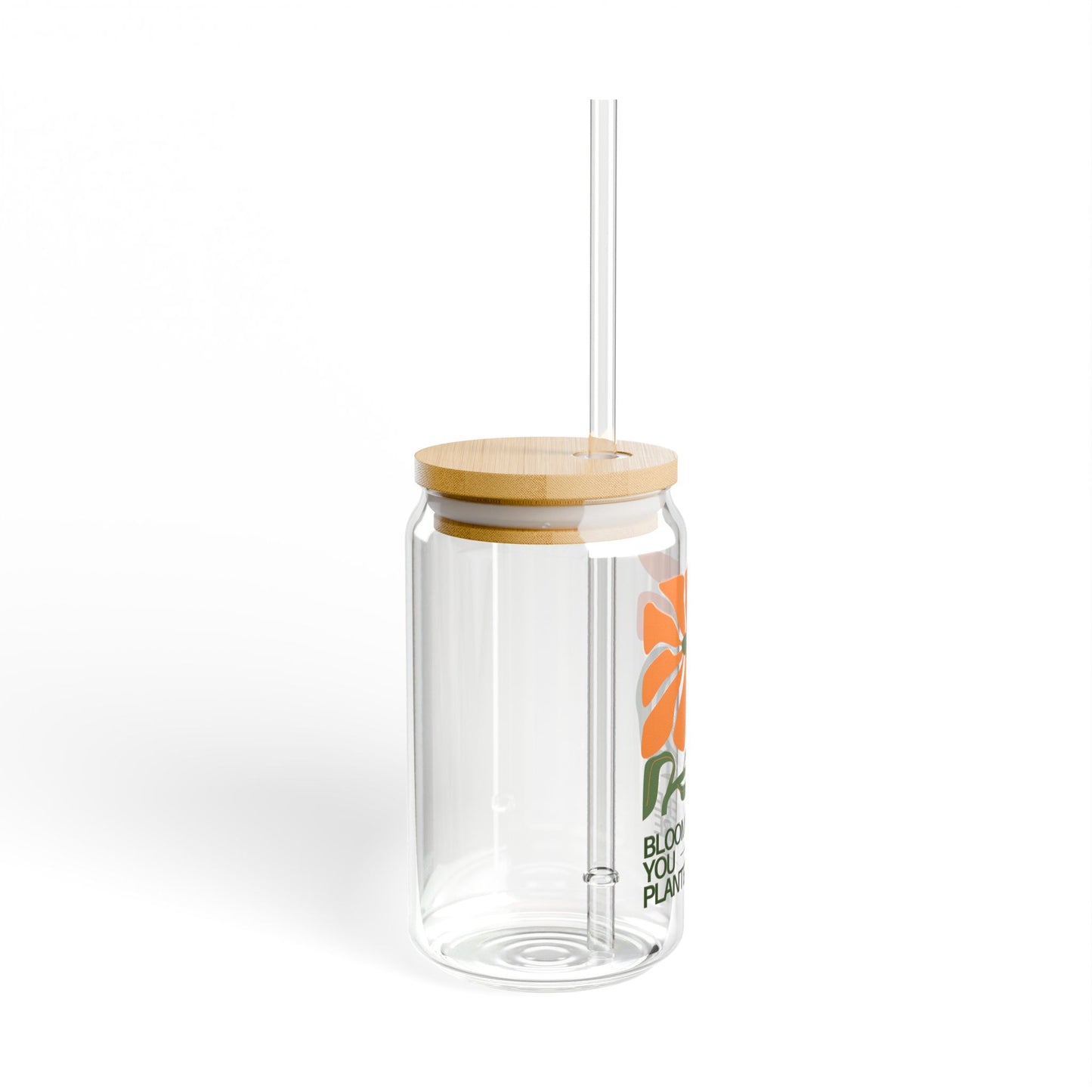 Bloom Where You're Planted Sipper Glass, 16oz