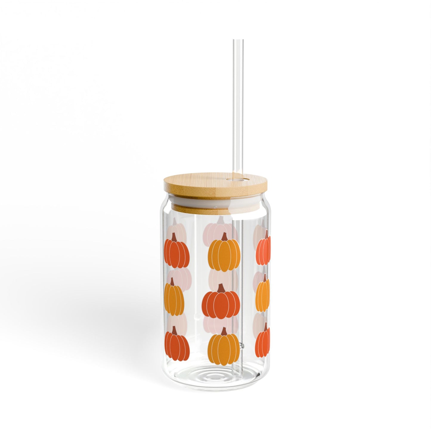 Autumn Pumpkins Sipper Glass, 16oz