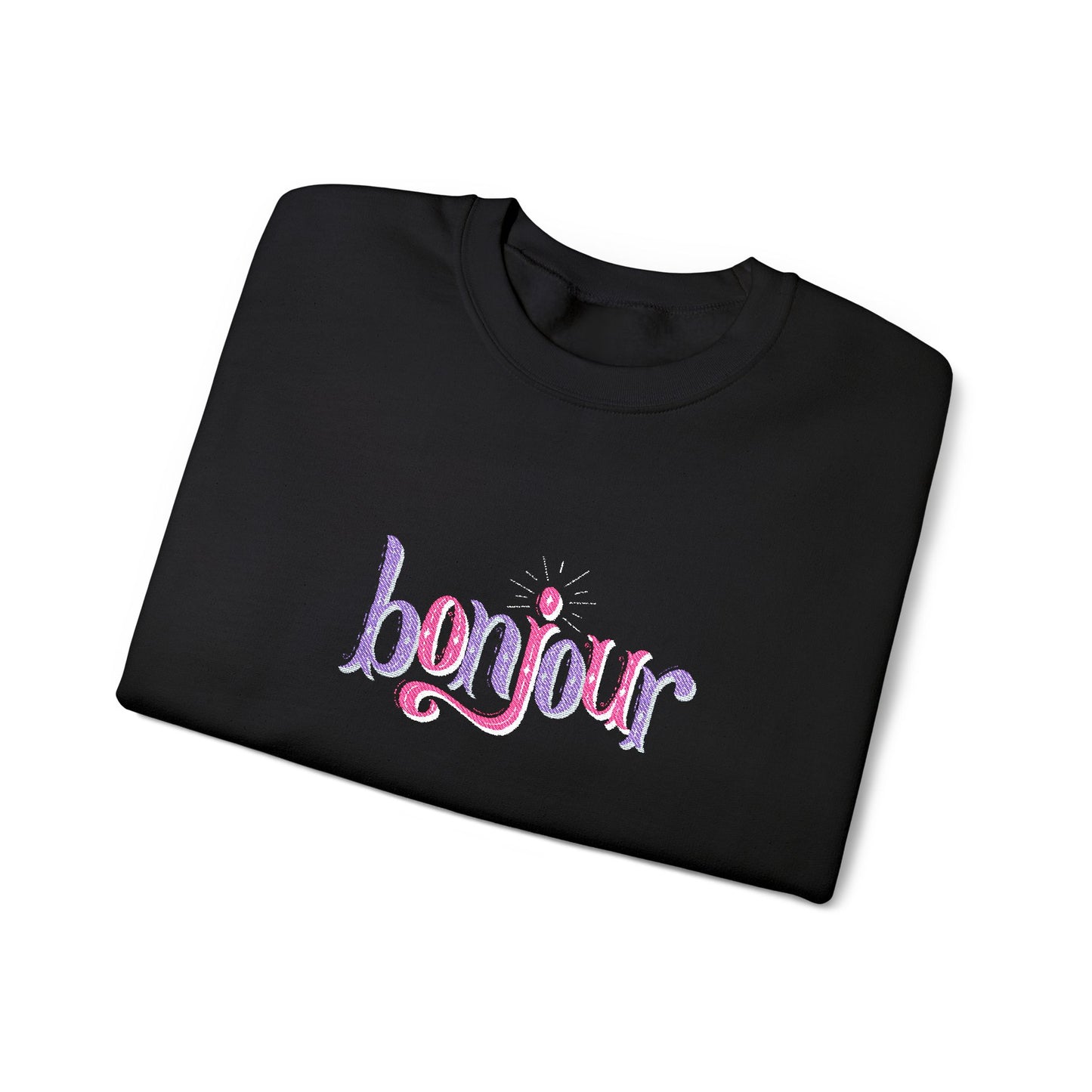 Bonjour Unisex Heavy Blend™ Crewneck Sweatshirt (Embroidery Decoration)