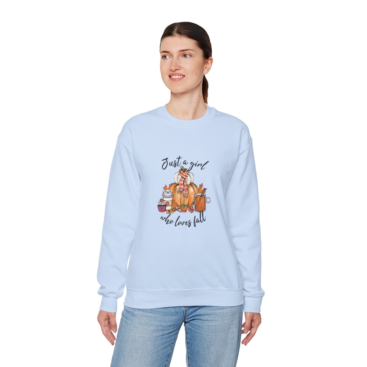 Just A Girl Who Loves Fall Women's Heavy Blend™ Crewneck Sweatshirt