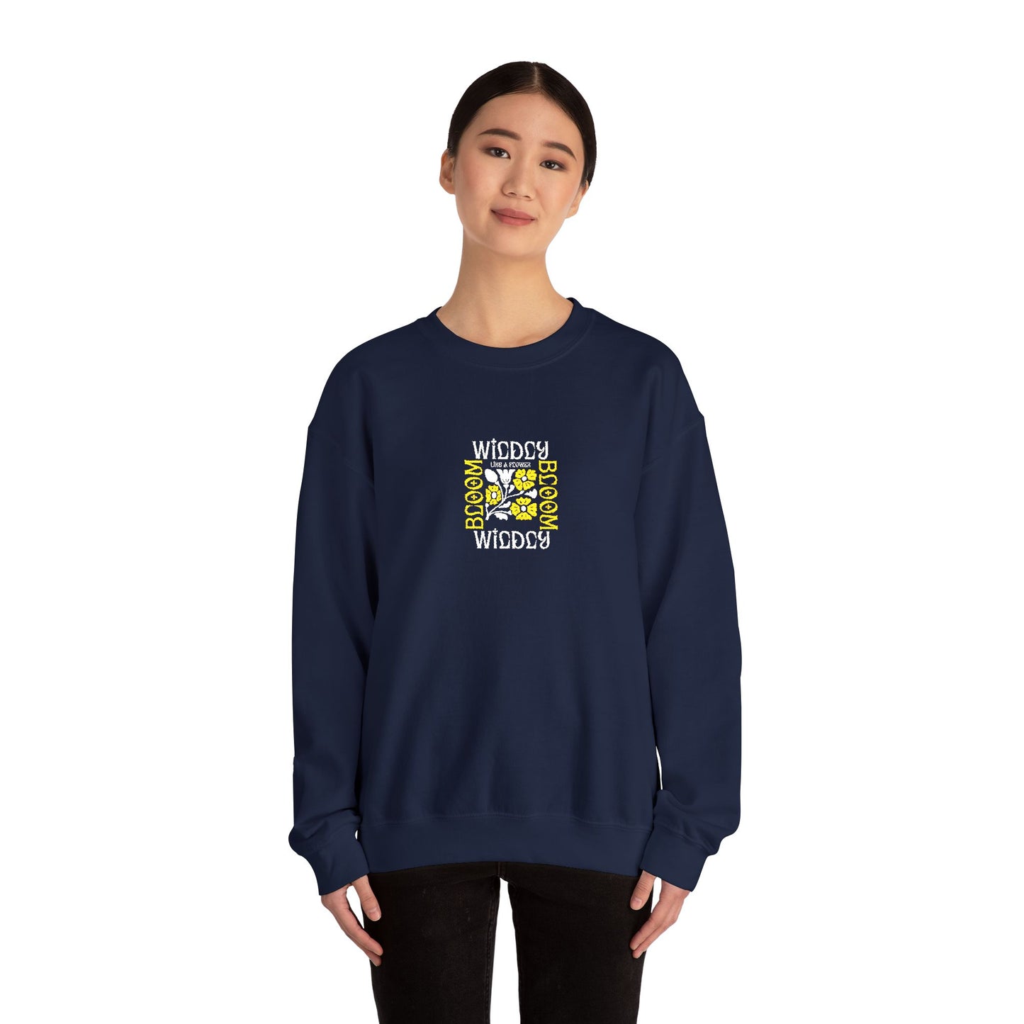 Bloom Wildly Unisex Heavy Blend™ Crewneck Sweatshirt (Embroidery Decoration)