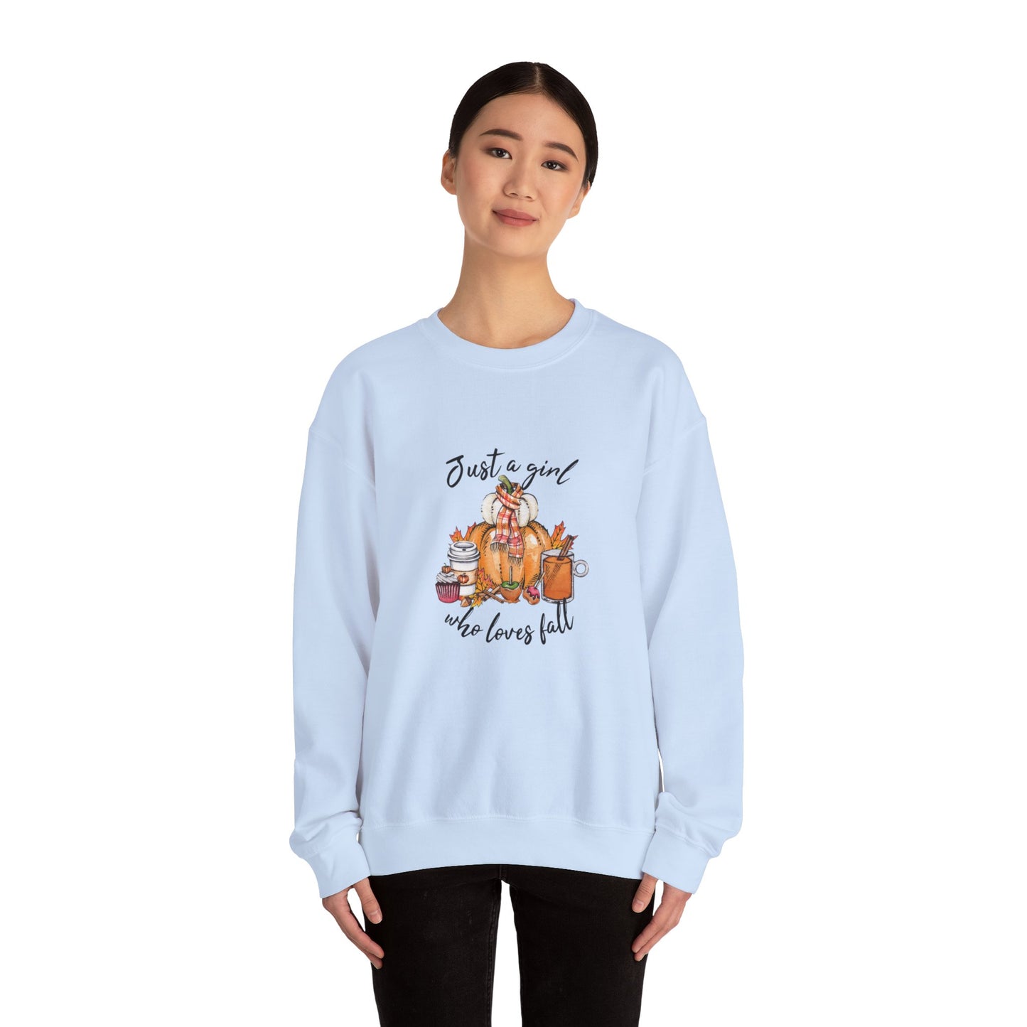Just A Girl Who Loves Fall Women's Heavy Blend™ Crewneck Sweatshirt