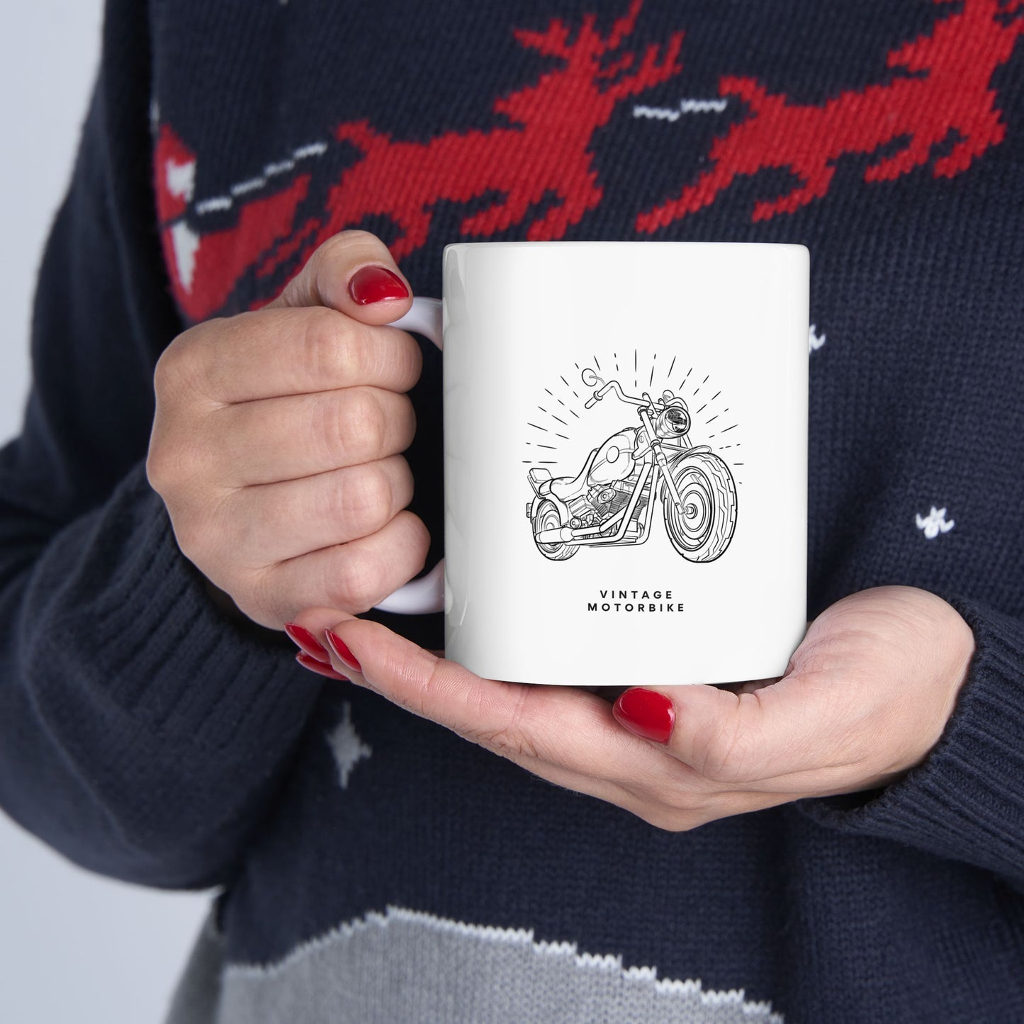 Vintage Motorbike Ceramic Mug, (11oz, 15oz)