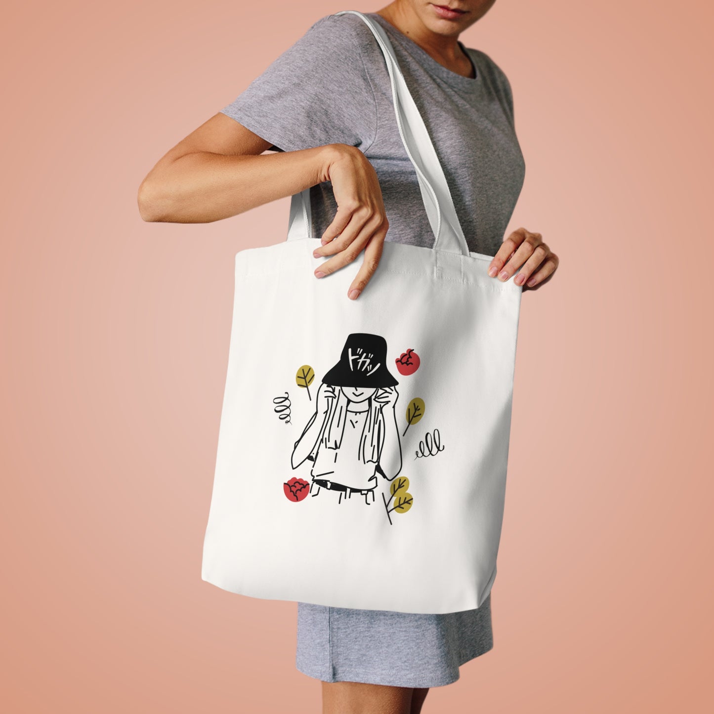Cute Girl Cotton Tote Bag