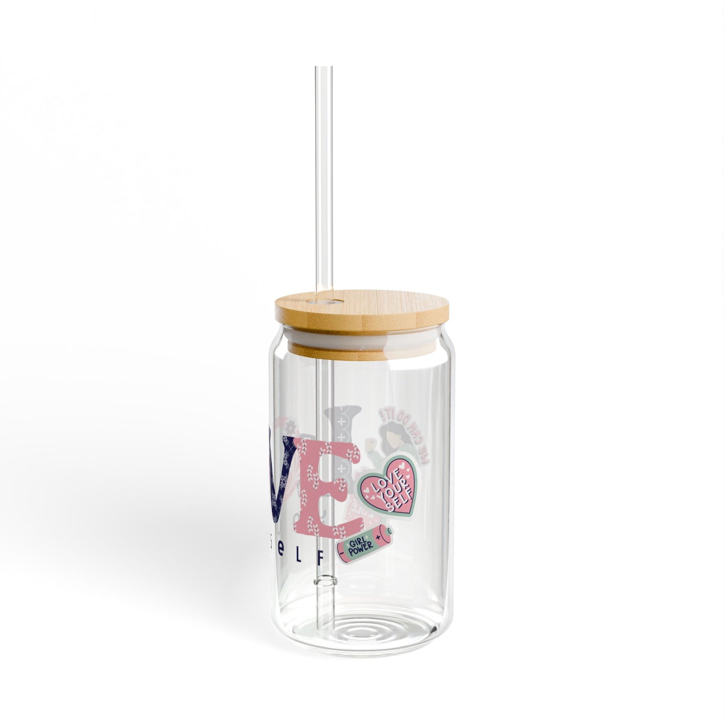 Love Yourself Sipper Glass, 16oz