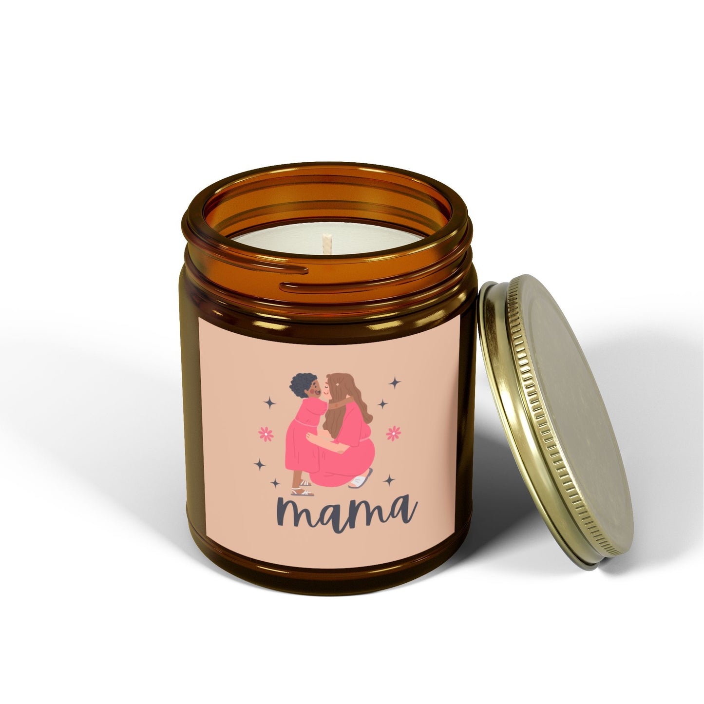 Mama Cashmere Musk Scented Candles, Coconut Apricot Wax (9oz)