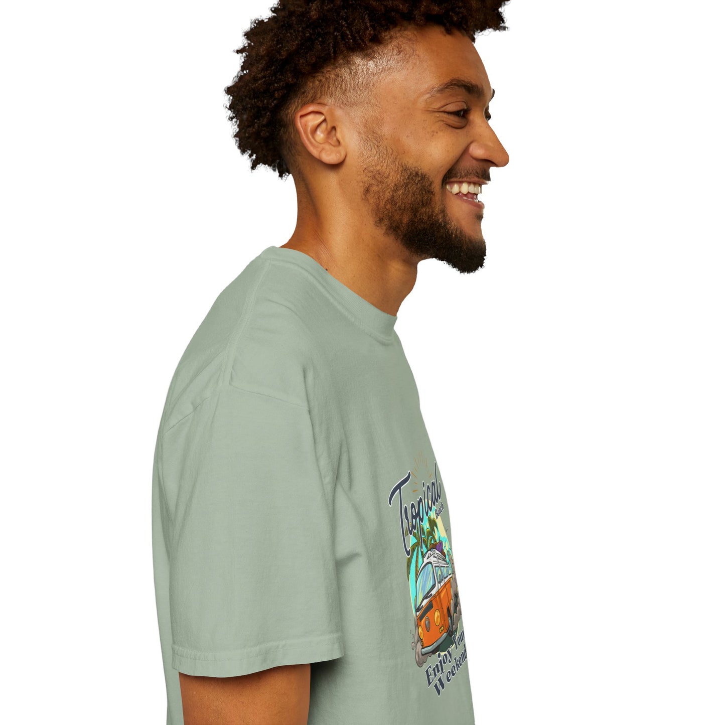 Tropical Beach Unisex Garment-Dyed T-shirt