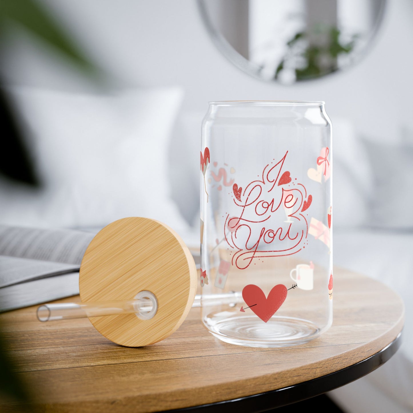 Love You Sipper Glass, 16oz