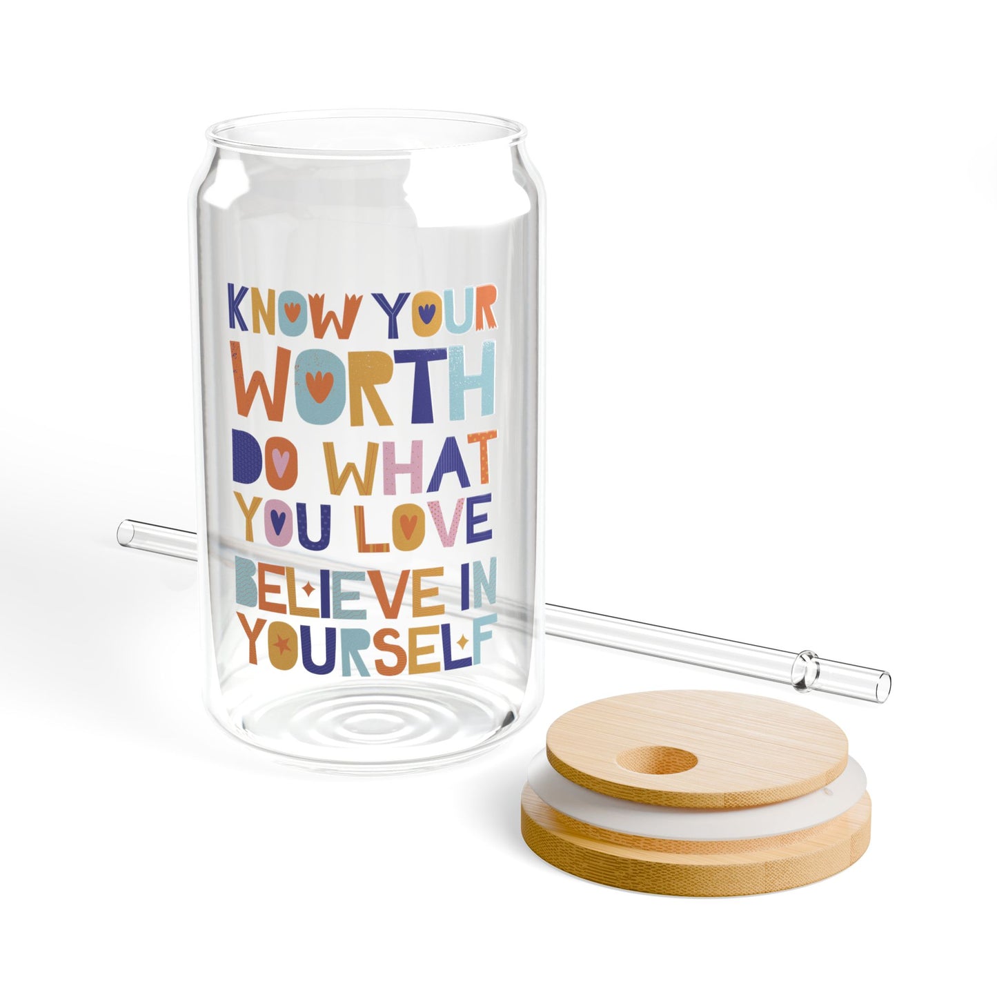 Know Your Worth Sipper Glass, 16oz