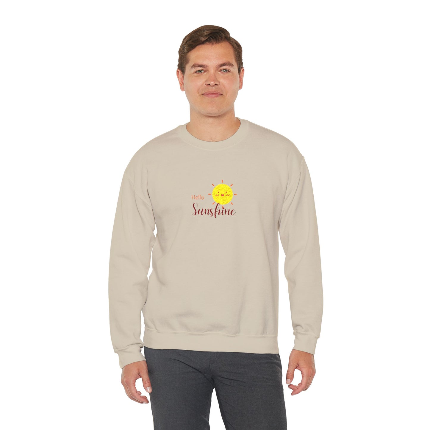 Hello Sunshine Unisex Heavy Blend™ Crewneck Sweatshirt (Embroidery Decoration)