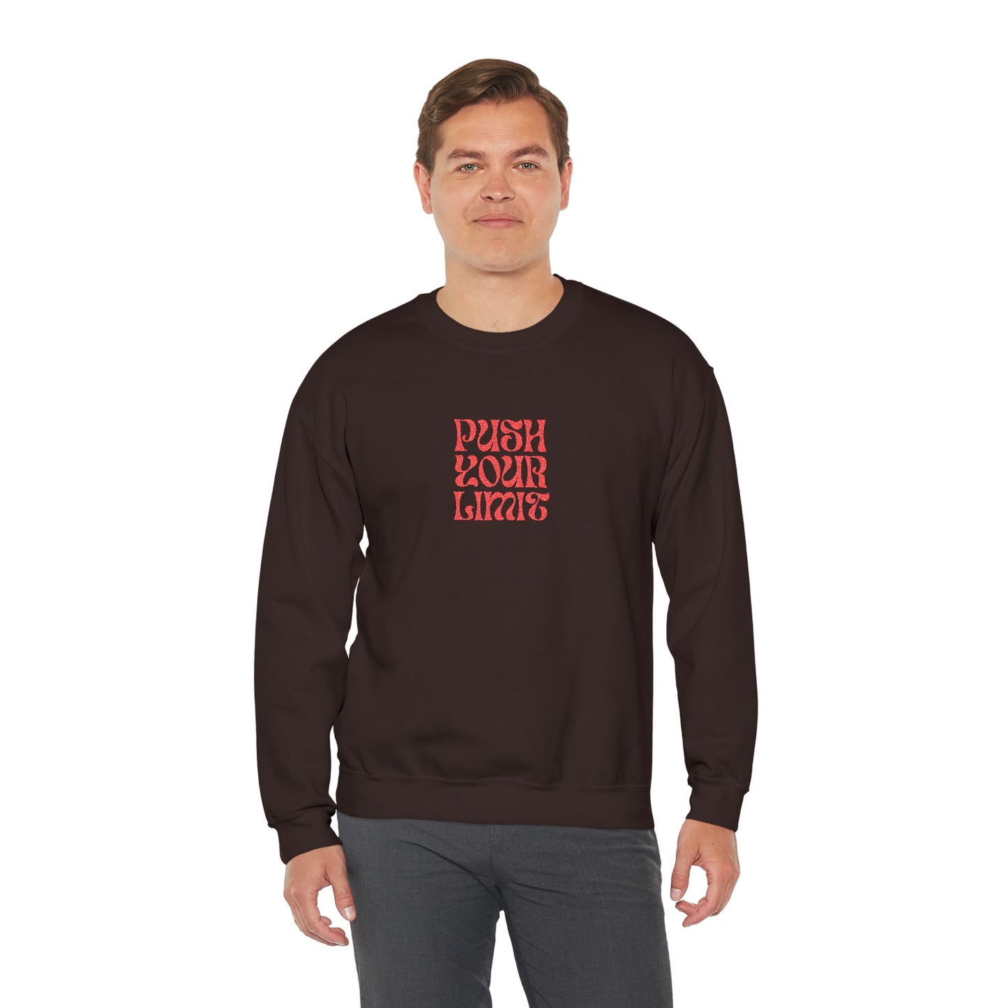 Push Your Limits Unisex Heavy Blend™ Crewneck Sweatshirt (Embroidery Decoration)