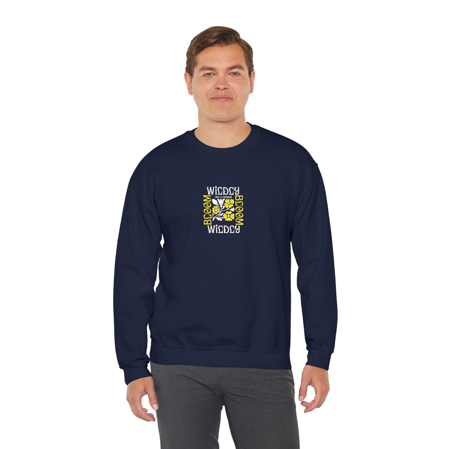 Bloom Wildly Unisex Heavy Blend™ Crewneck Sweatshirt (Embroidery Decoration)