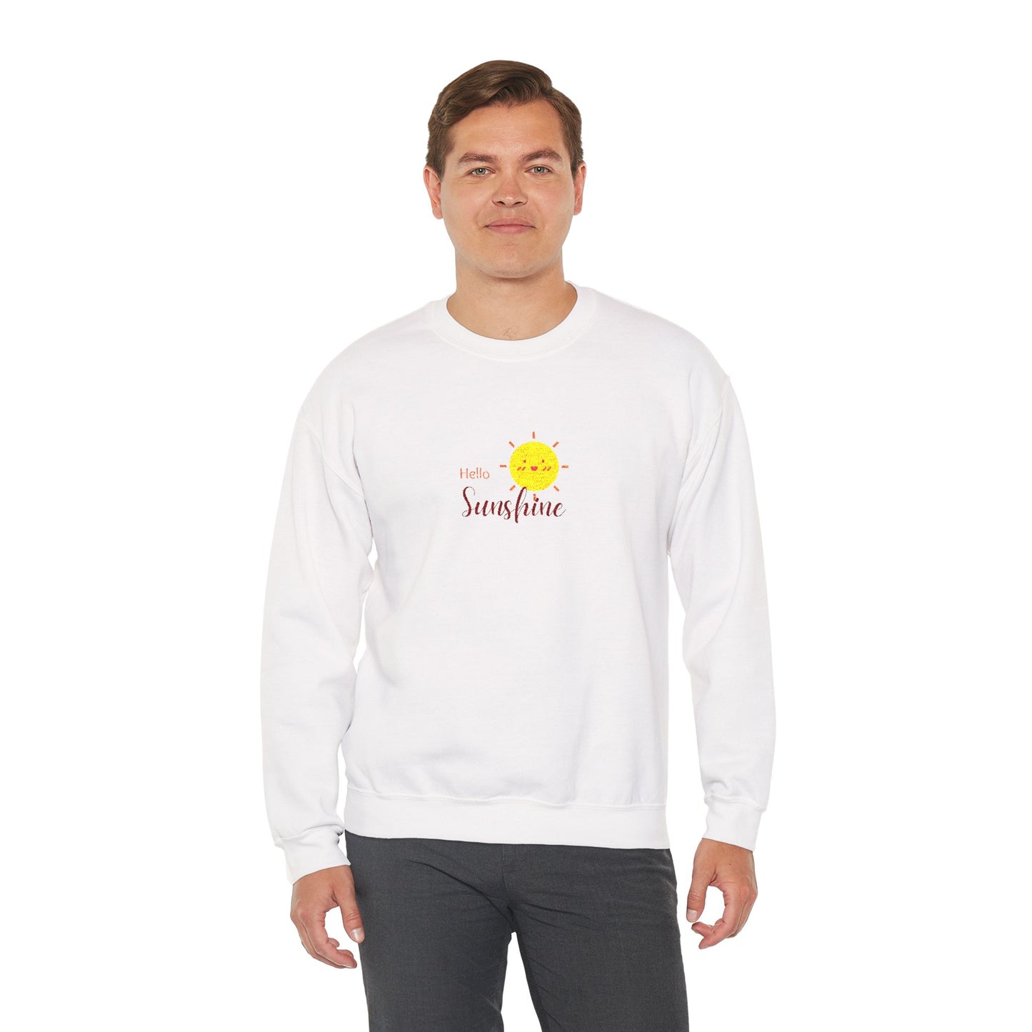 Hello Sunshine Unisex Heavy Blend™ Crewneck Sweatshirt (Embroidery Decoration)