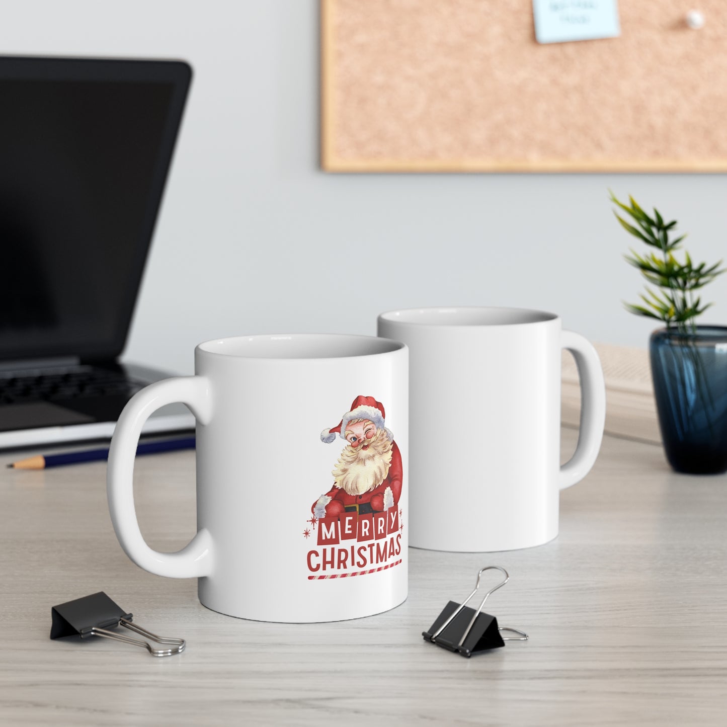 Santa Merry Christmas Ceramic Coffee Cups, 11oz