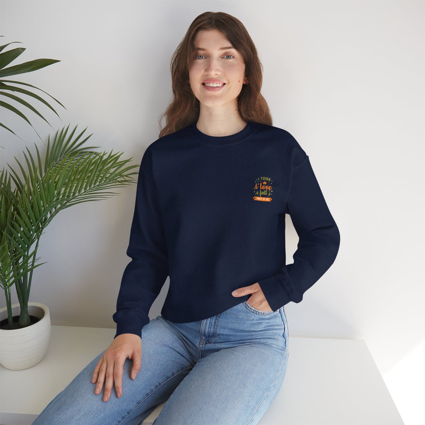 I Think I Love Fall Most Of All Unisex Heavy Blend™ Crewneck Sweatshirt