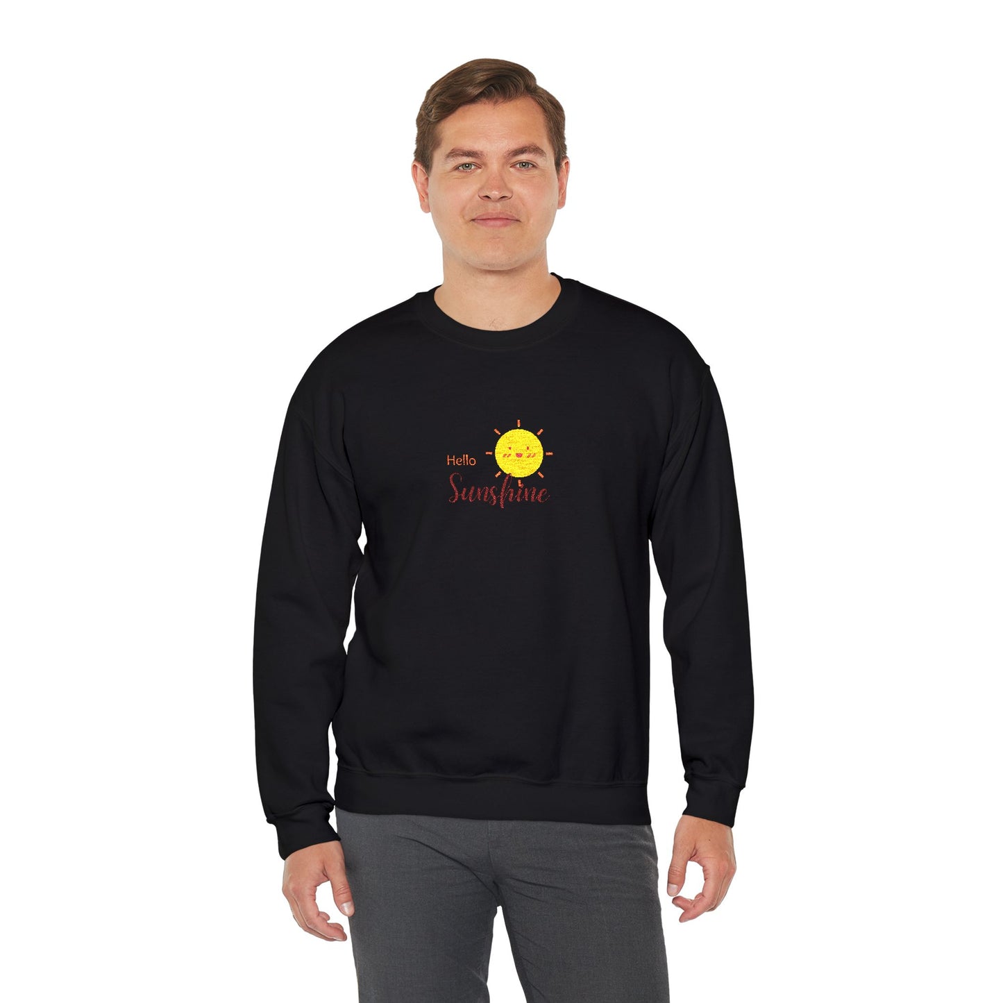 Hello Sunshine Unisex Heavy Blend™ Crewneck Sweatshirt (Embroidery Decoration)