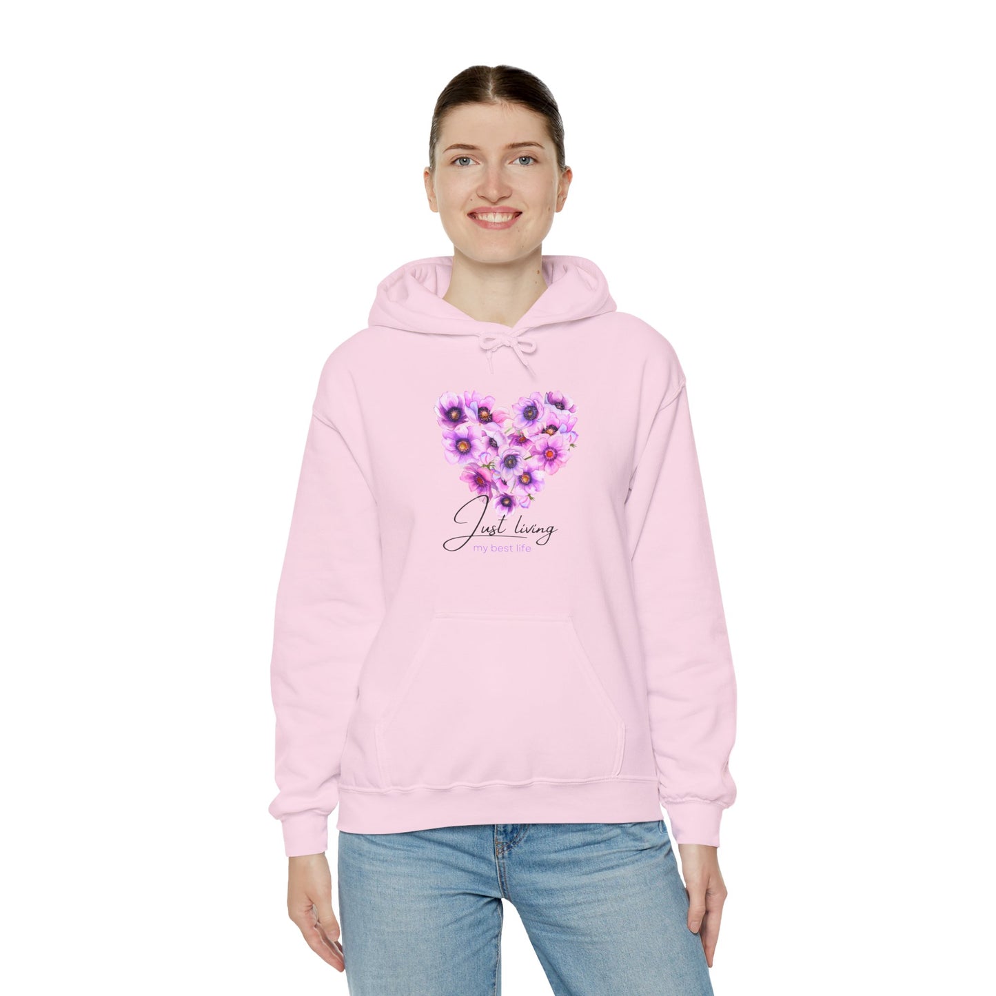 Just Living My Best Life Heavy Women's Blend™ Hooded Sweatshirt