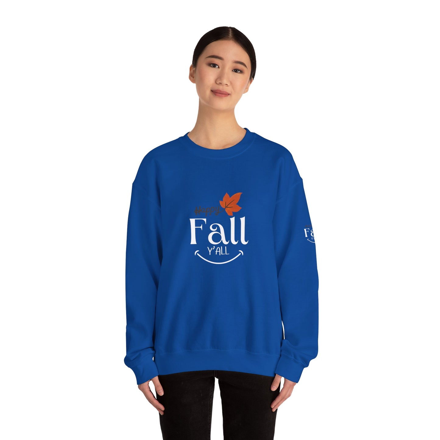 Happy Fall Y'all Unisex Heavy Blend™ Crewneck Sweatshirt