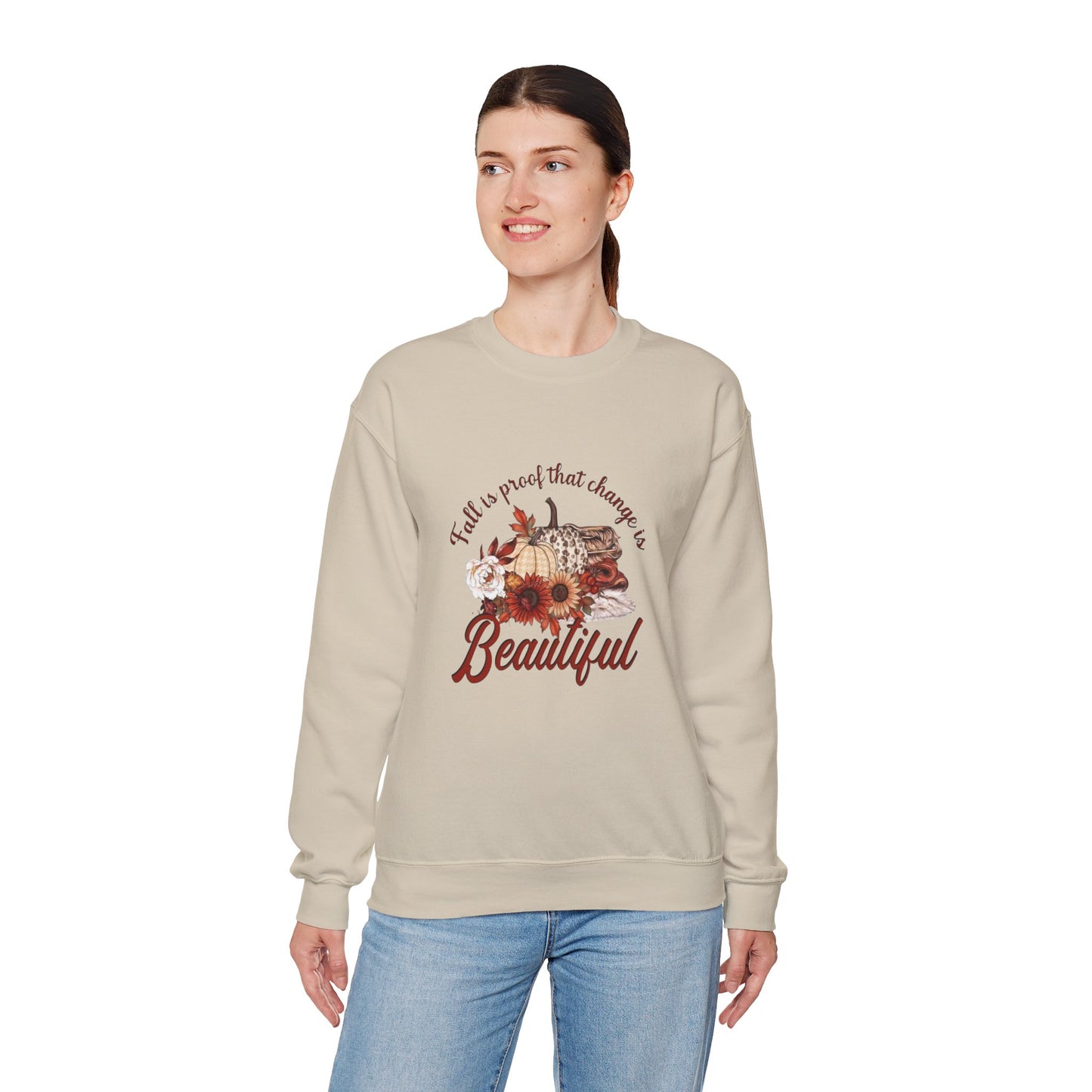 Fall Is Proof That Change Is Beautiful Women's Heavy Blend™ Crewneck Sweatshirt