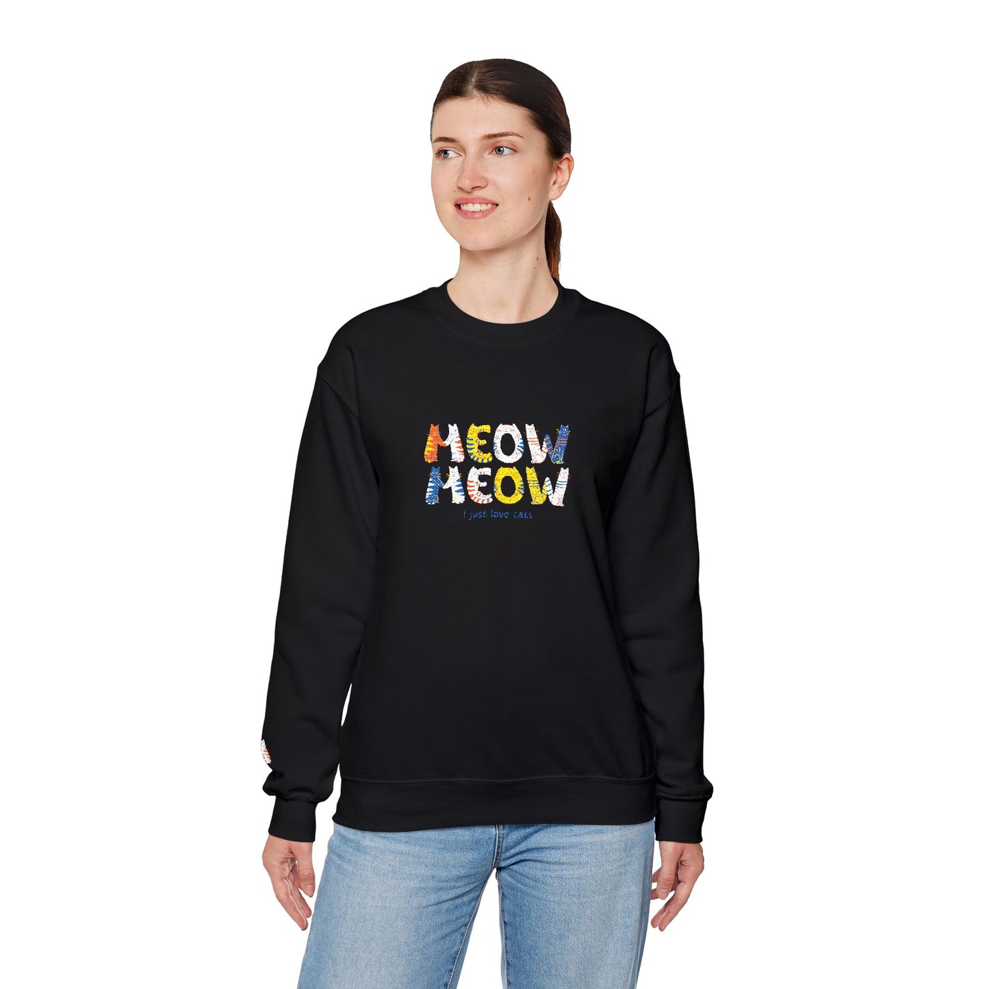 Meow Unisex Heavy Blend™ Crewneck Sweatshirt (Embroidery Decoration)