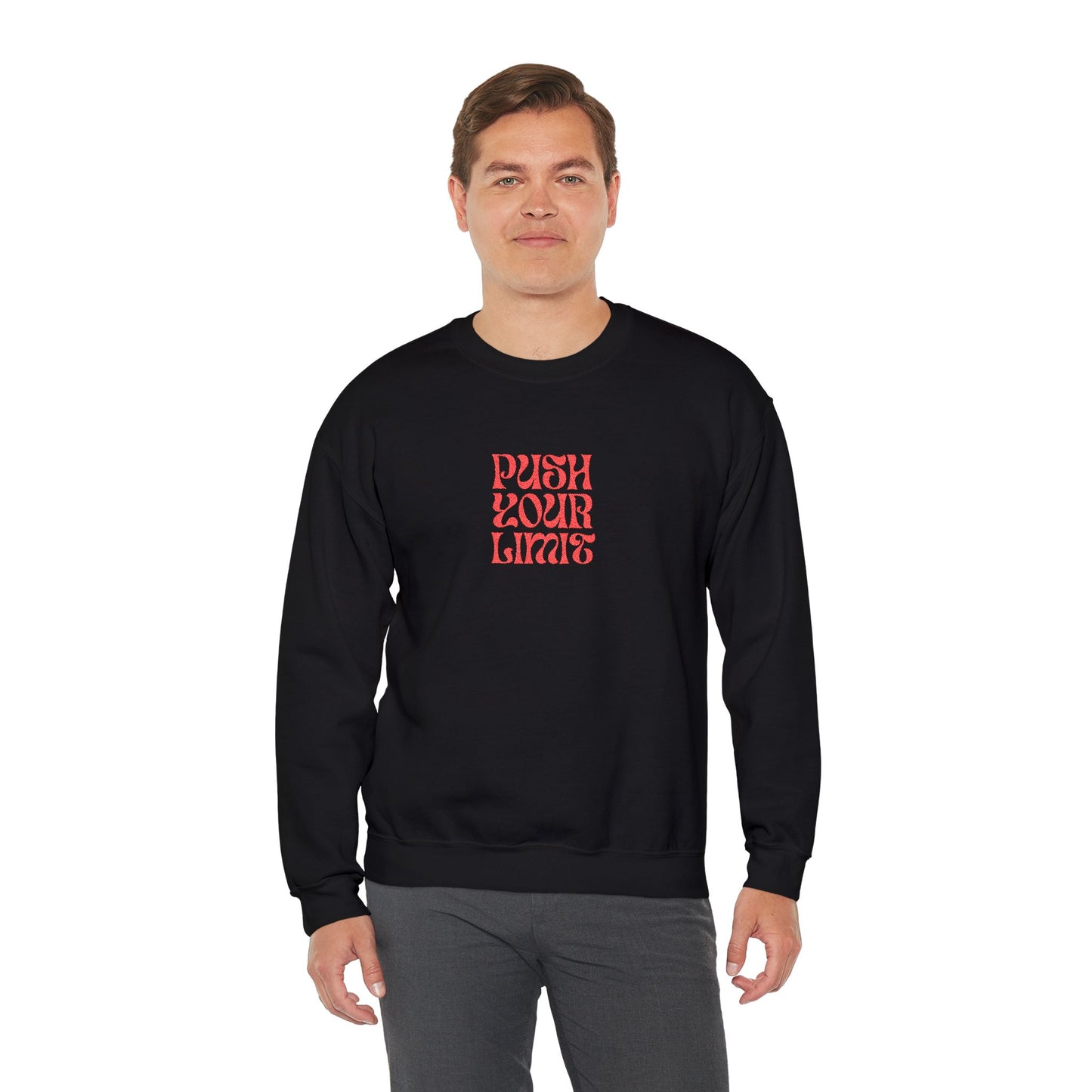 Push Your Limits Unisex Heavy Blend™ Crewneck Sweatshirt (Embroidery Decoration)