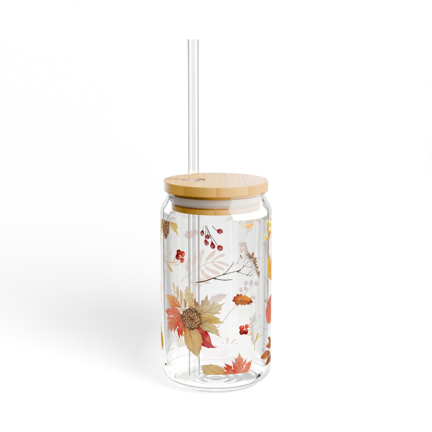 Autumn Leaves Sipper Glass, 16oz