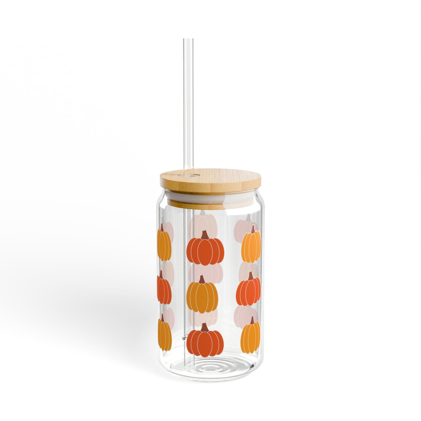 Autumn Pumpkins Sipper Glass, 16oz