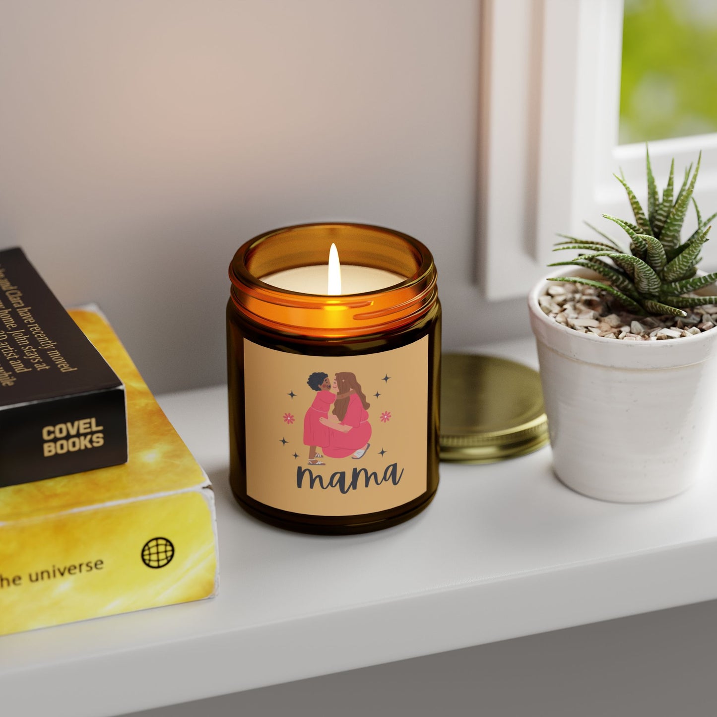 Mama Beachwood Scented Candles, Coconut Apricot Wax (9oz)