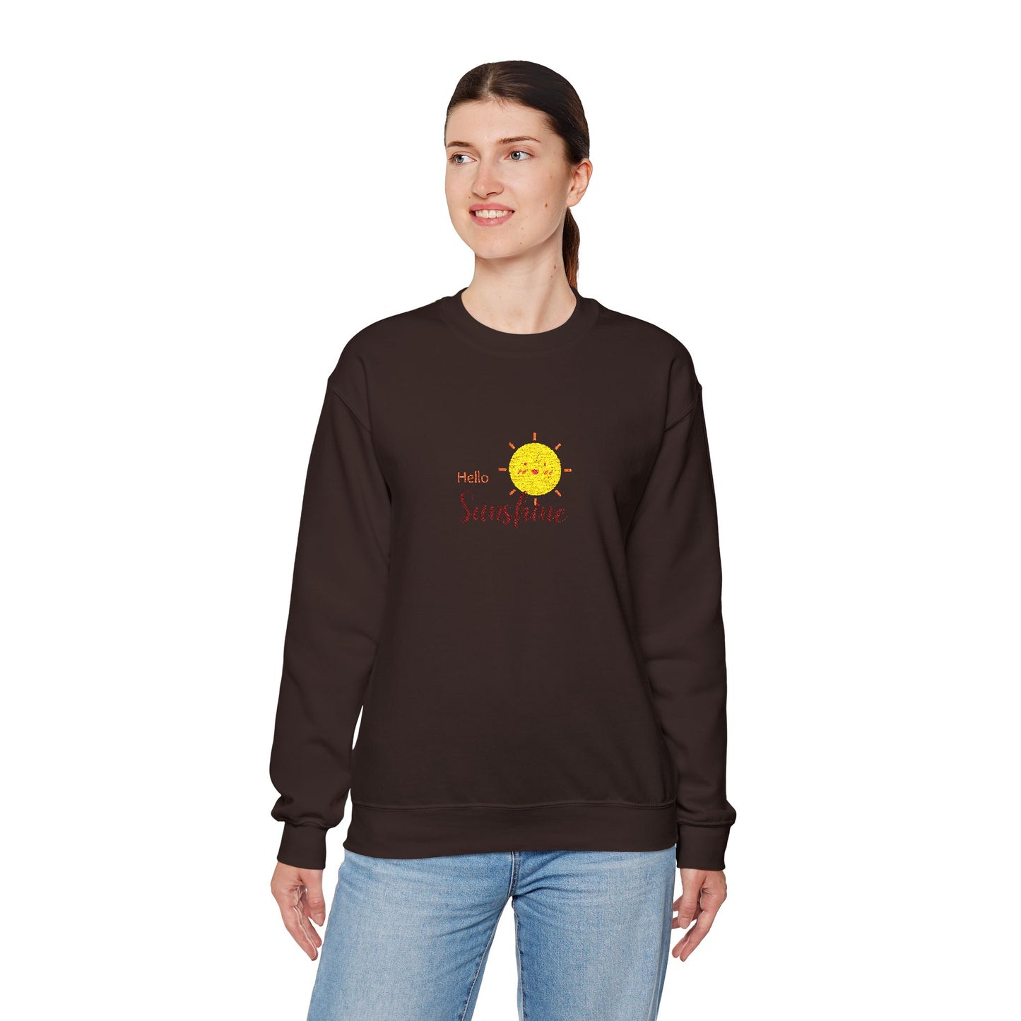 Hello Sunshine Unisex Heavy Blend™ Crewneck Sweatshirt (Embroidery Decoration)