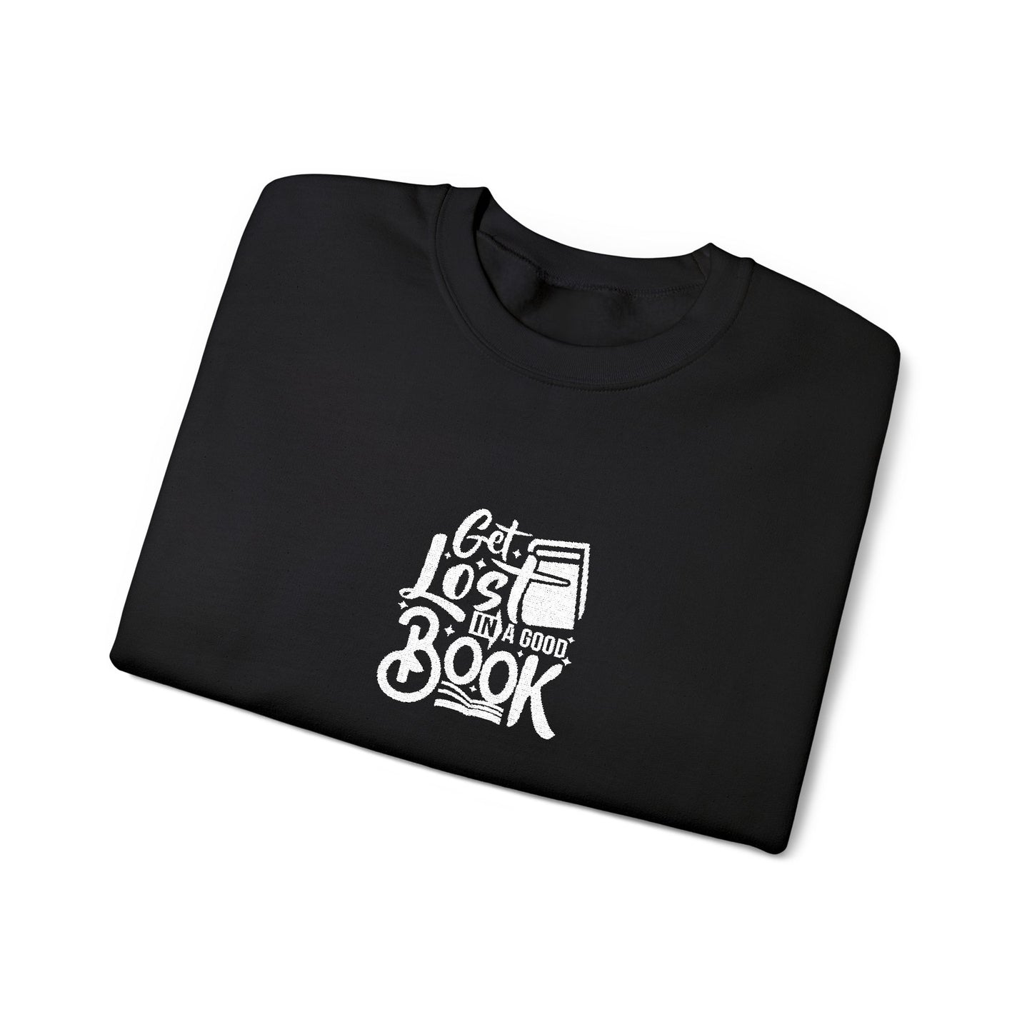 Get Lost In A Book Unisex Heavy Blend™ Crewneck Sweatshirt (Embroidery Decoration)