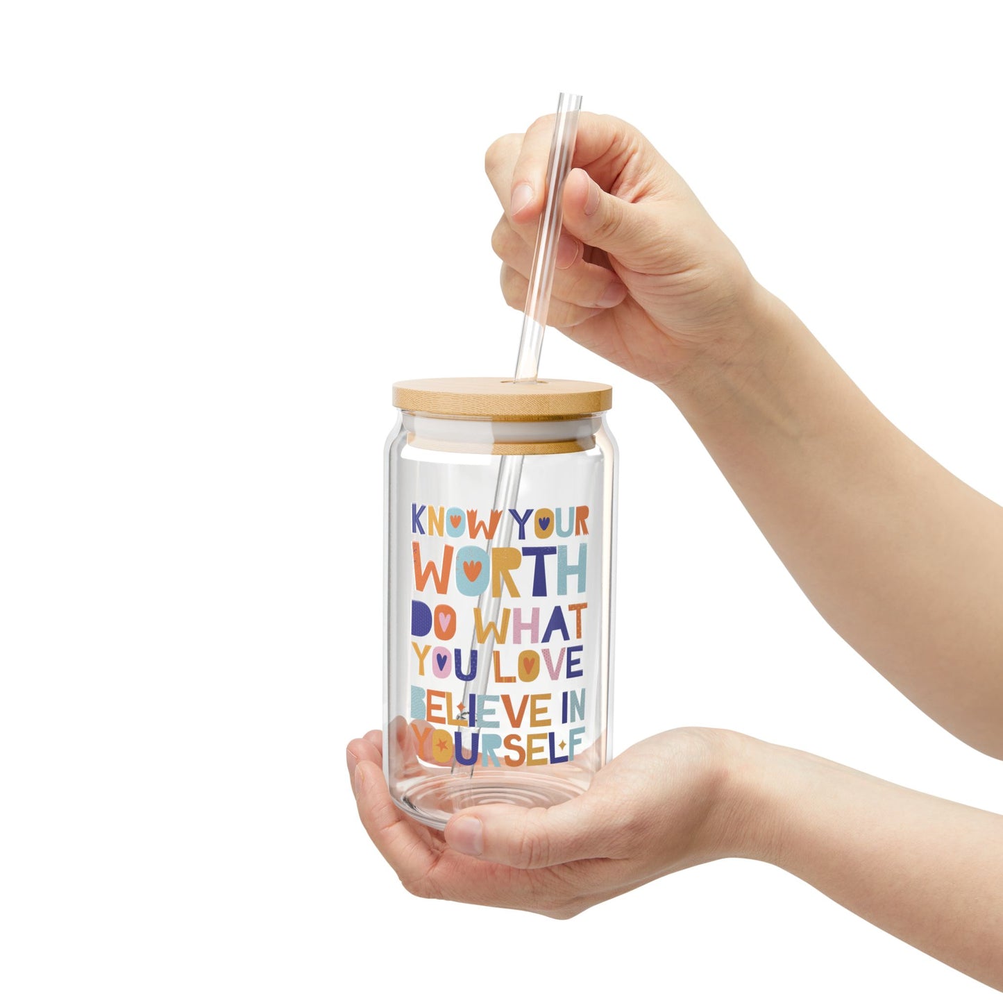 Know Your Worth Sipper Glass, 16oz