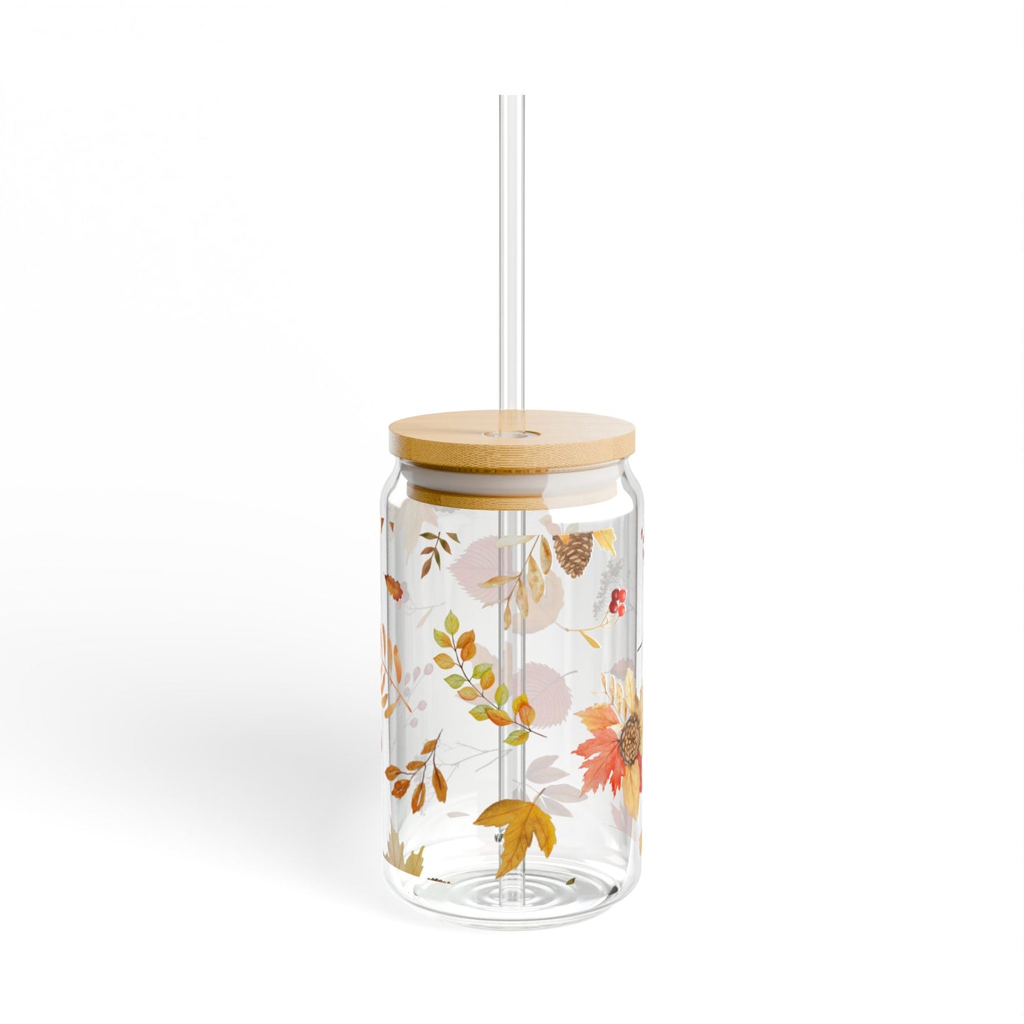 Autumn Leaves Sipper Glass, 16oz