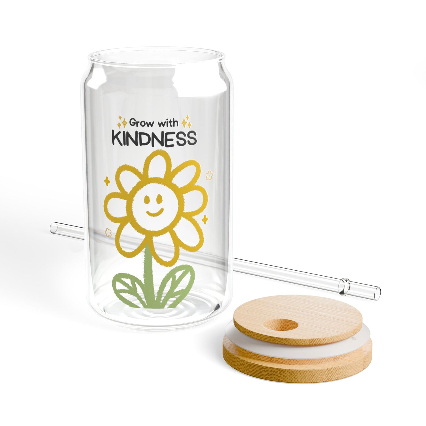 Grow With Kindness Sipper Glass, 16oz